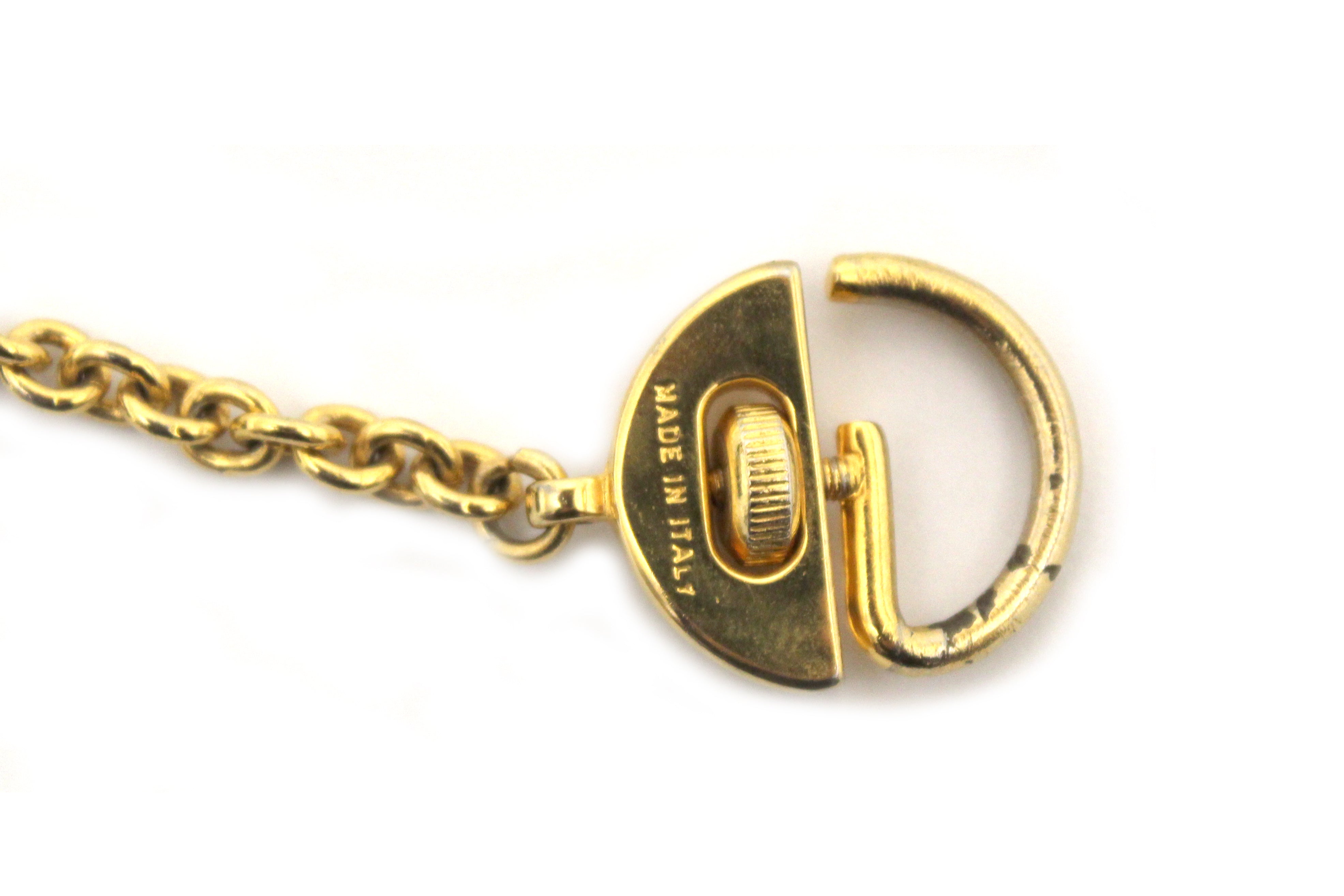 Authentic Salvatore Ferragamo Gancini Black Leather Miniature Bag Key Ring