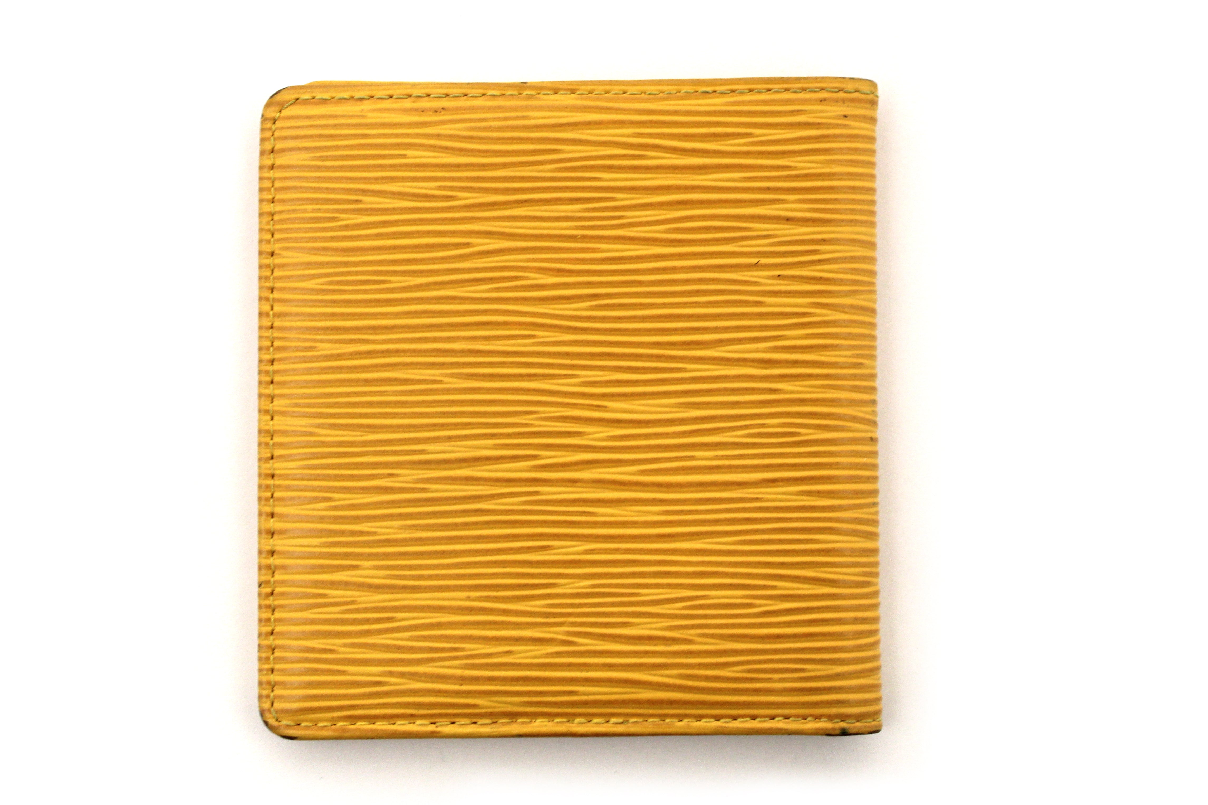 LOUIS VUITTON Epi Leather Continental Wallet Brown & Bifold Wallet Yellow  Set