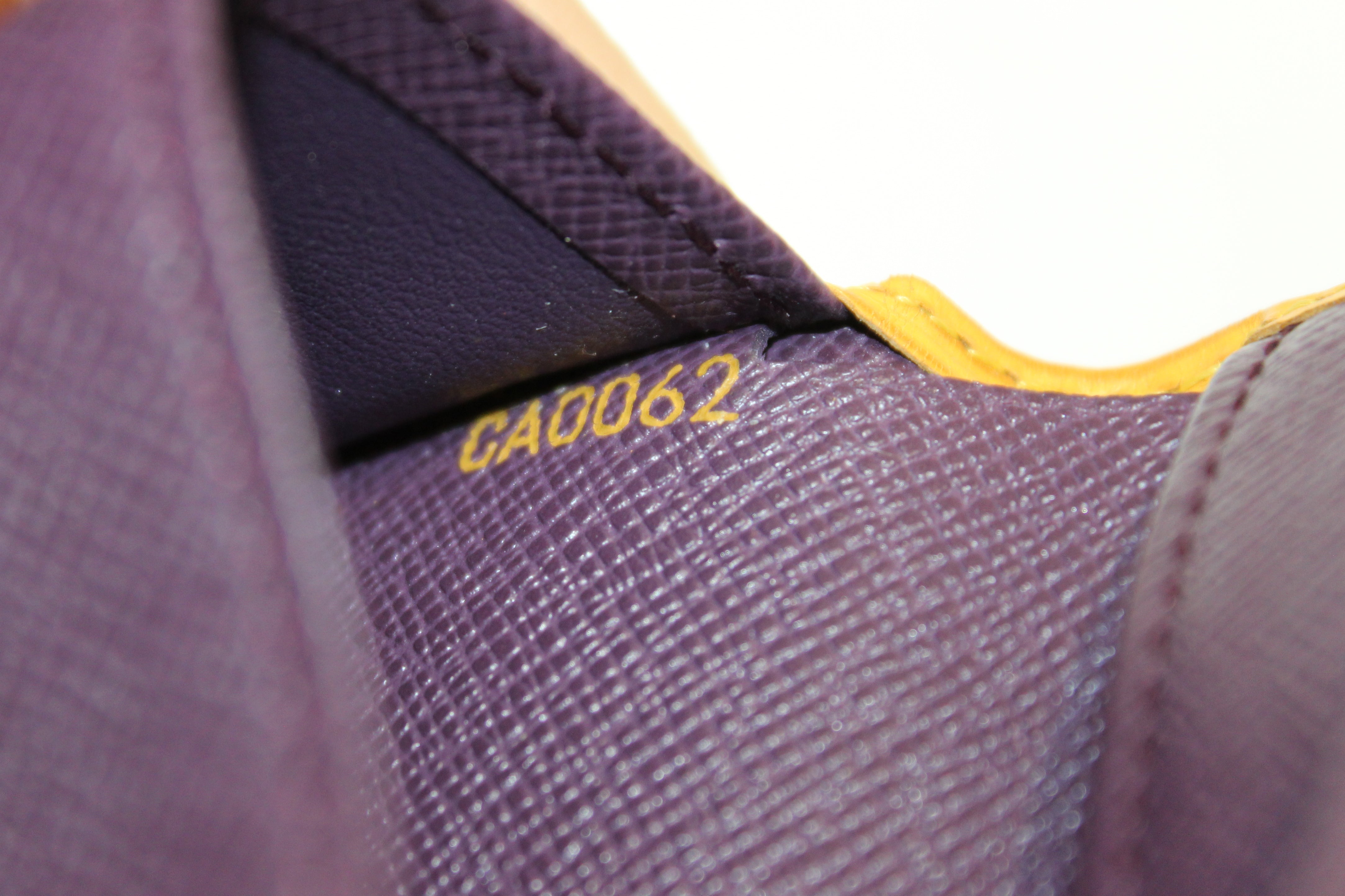 LOUIS VUITTON Epi leather Marco Vintage Bifold Wallet yellow/purple lining