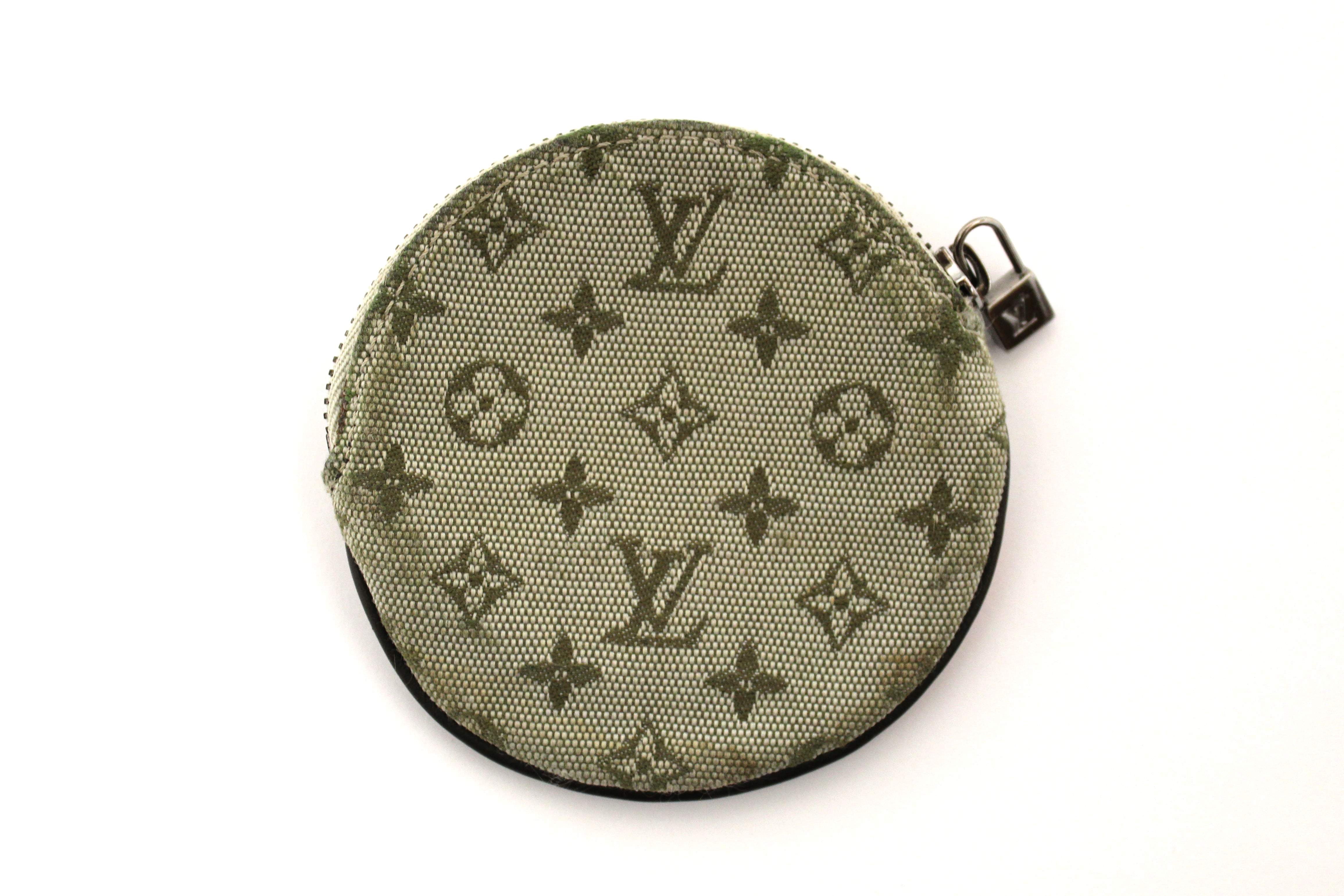 Louis Vuitton Black Monogram Satin Conte de Fees Apple Round Coin Pouch 214lv84
