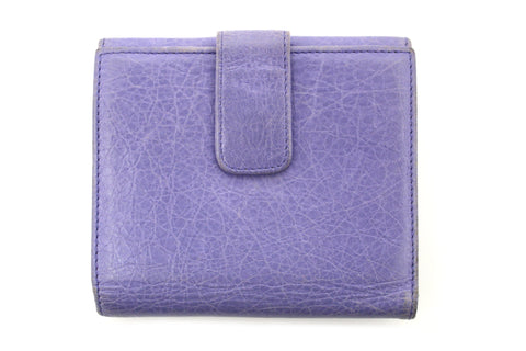 Authentic Balenciaga Classic Purple Leather Giant City Small Wallet