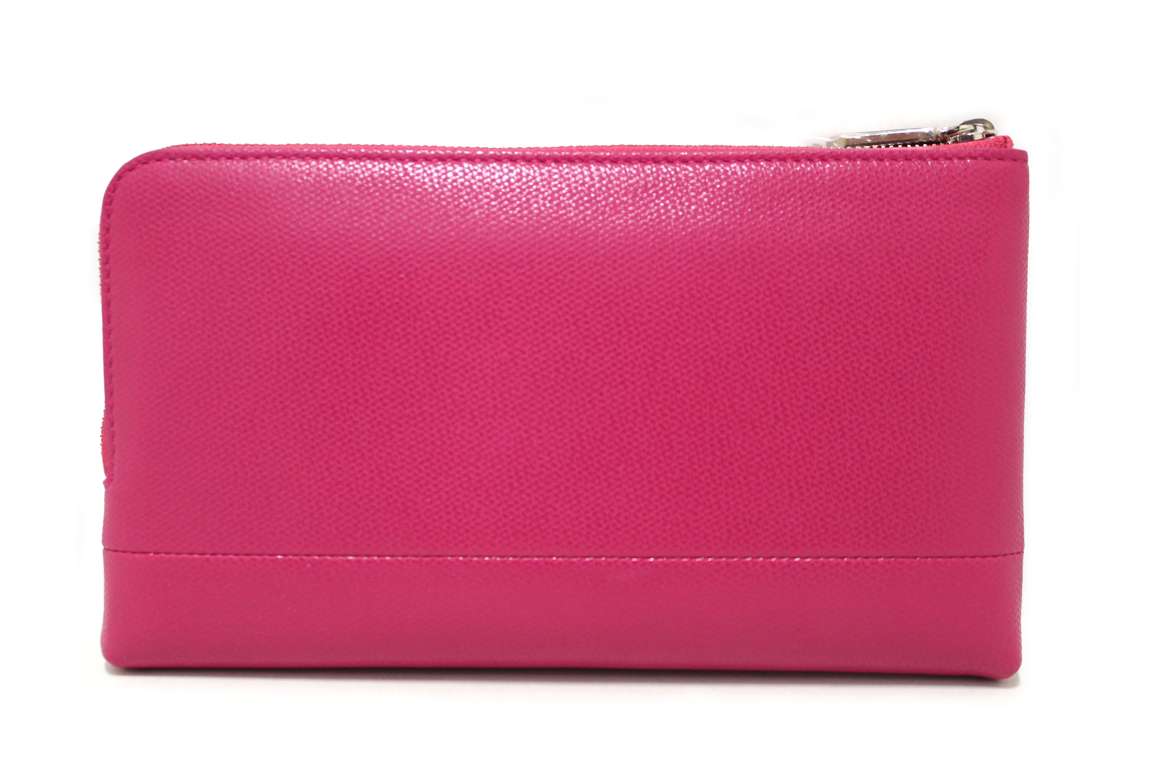 Authentic NEW Tiffany & Co. Magenta Pink Calfskin Leather Organizer Pouch