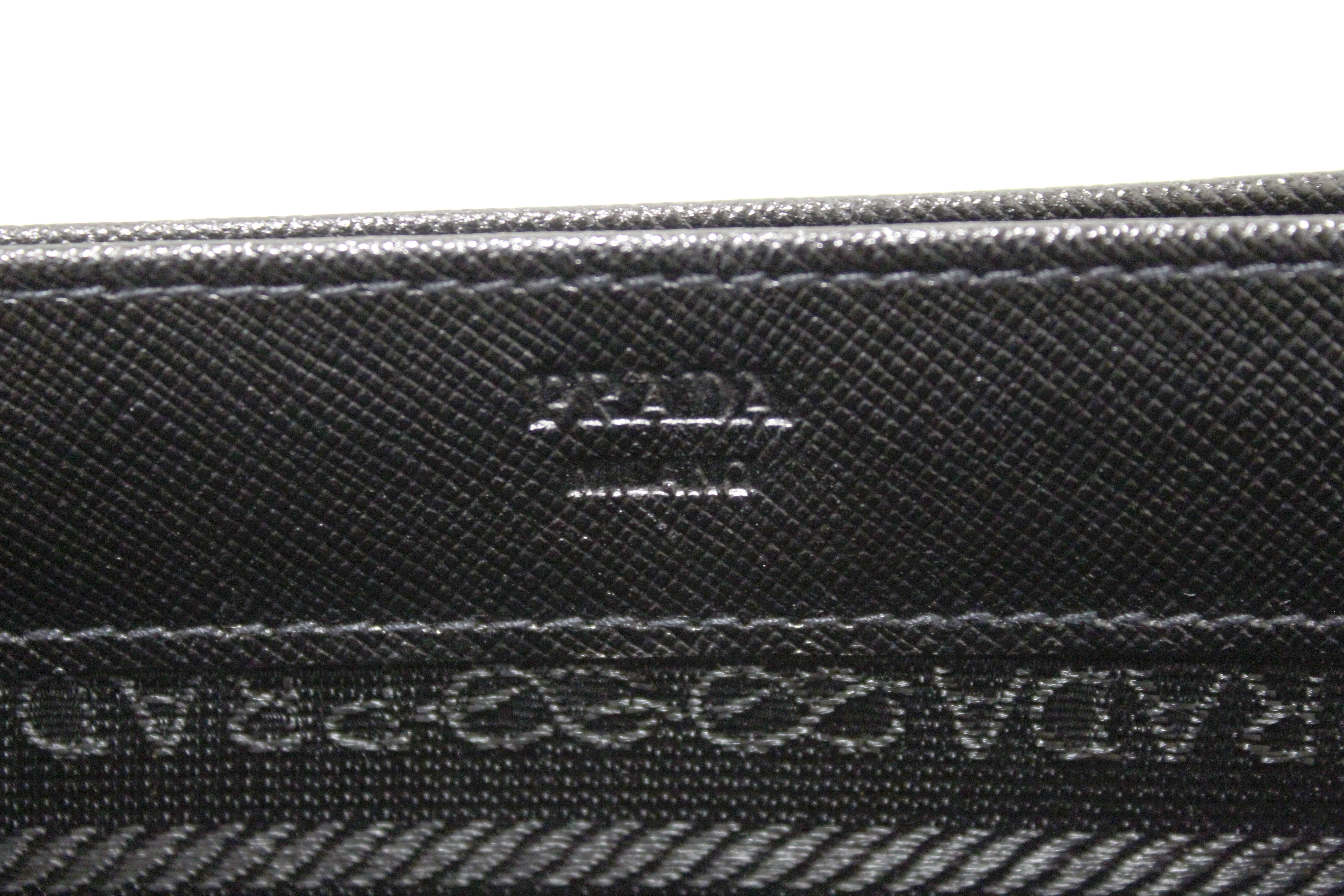 Authentic Prada Black Saffiano Leather Folio Pouch Briefcase Bag