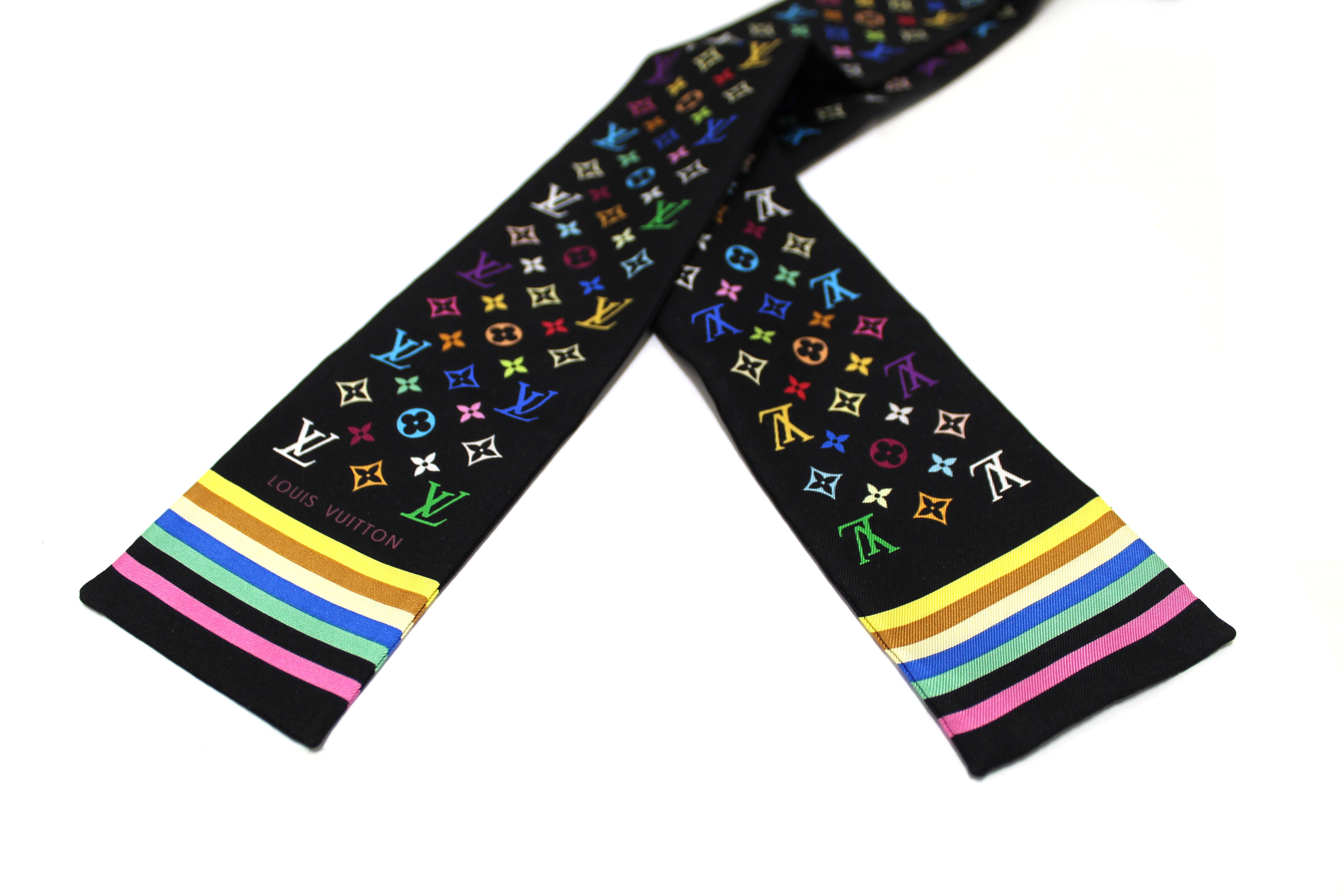 AUTH Pre-owned LOUIS VUITTON multicolor monogram twill scarf