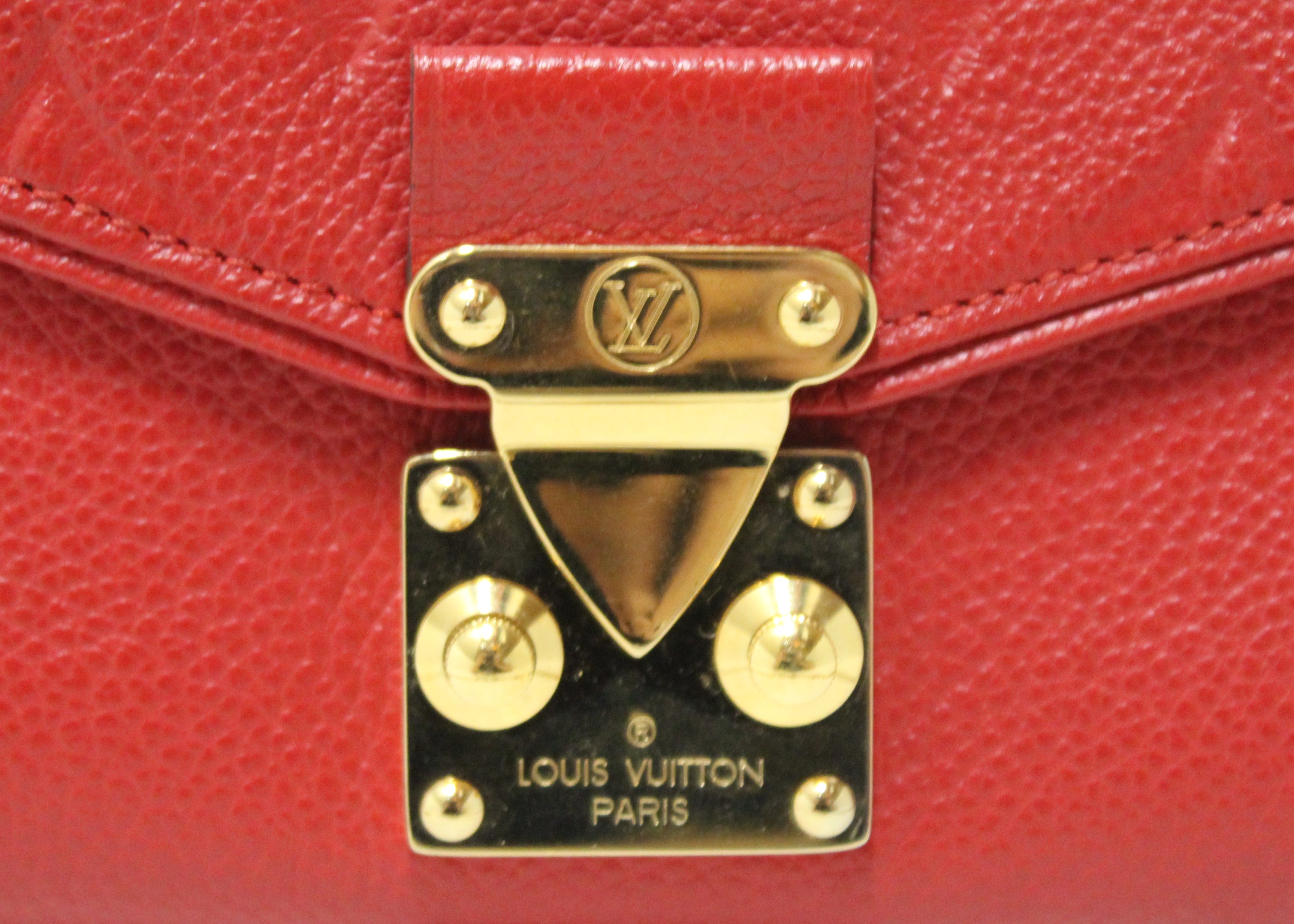 Louis Vuitton Red Monogram Empreinte Saint Germain Pochette With Chain –  The Closet