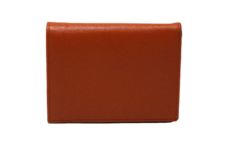 Authentic Prada Orange Saffiano Leather Small Wallet