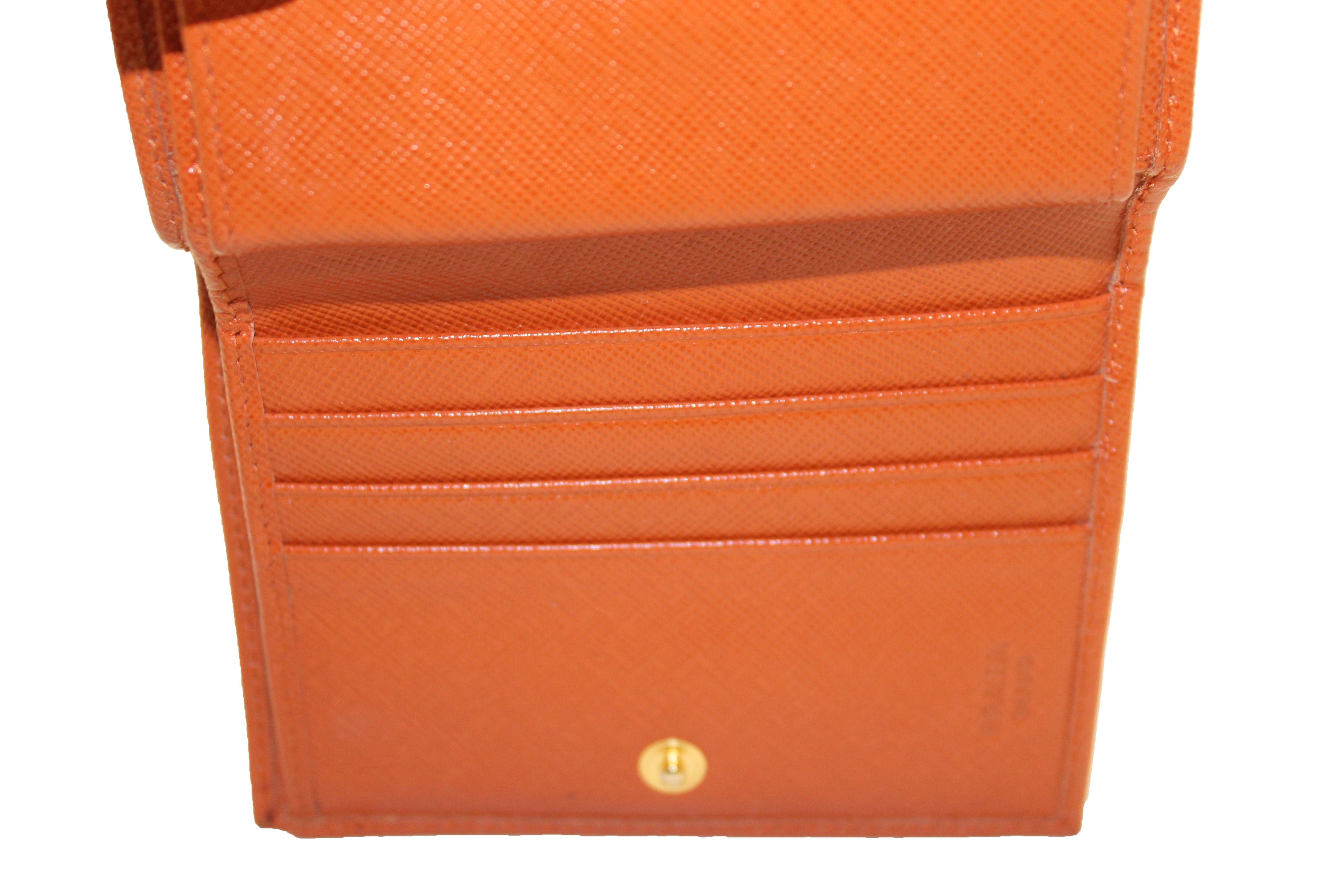 Buy Prada Wallet on Chain Saffiano Leather Orange 2079801