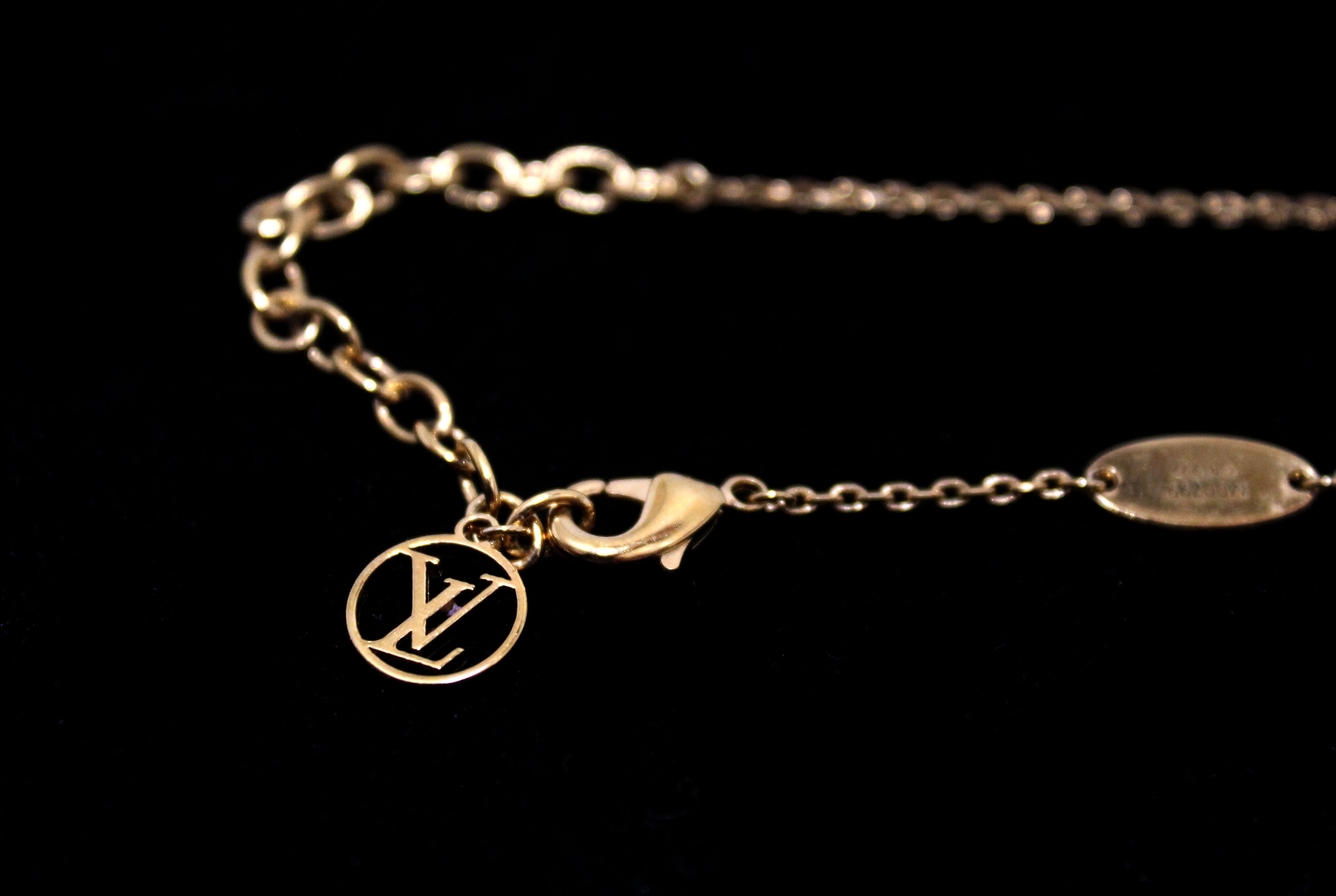 Authentic Louis Vuitton Gold Vivienne Swing Necklace