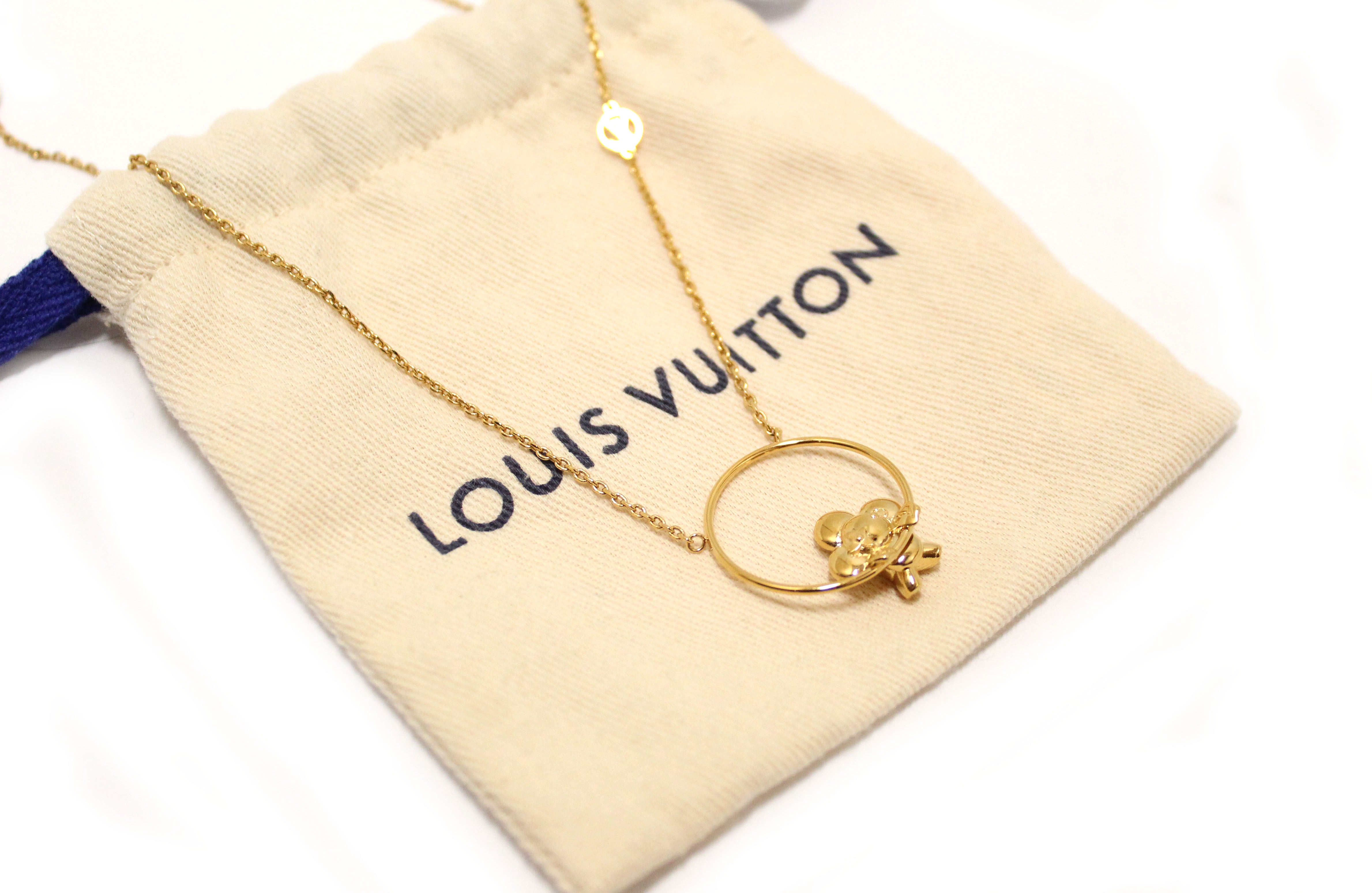 Louis Vuitton Vivienne Necklace Gold Metal & Resin