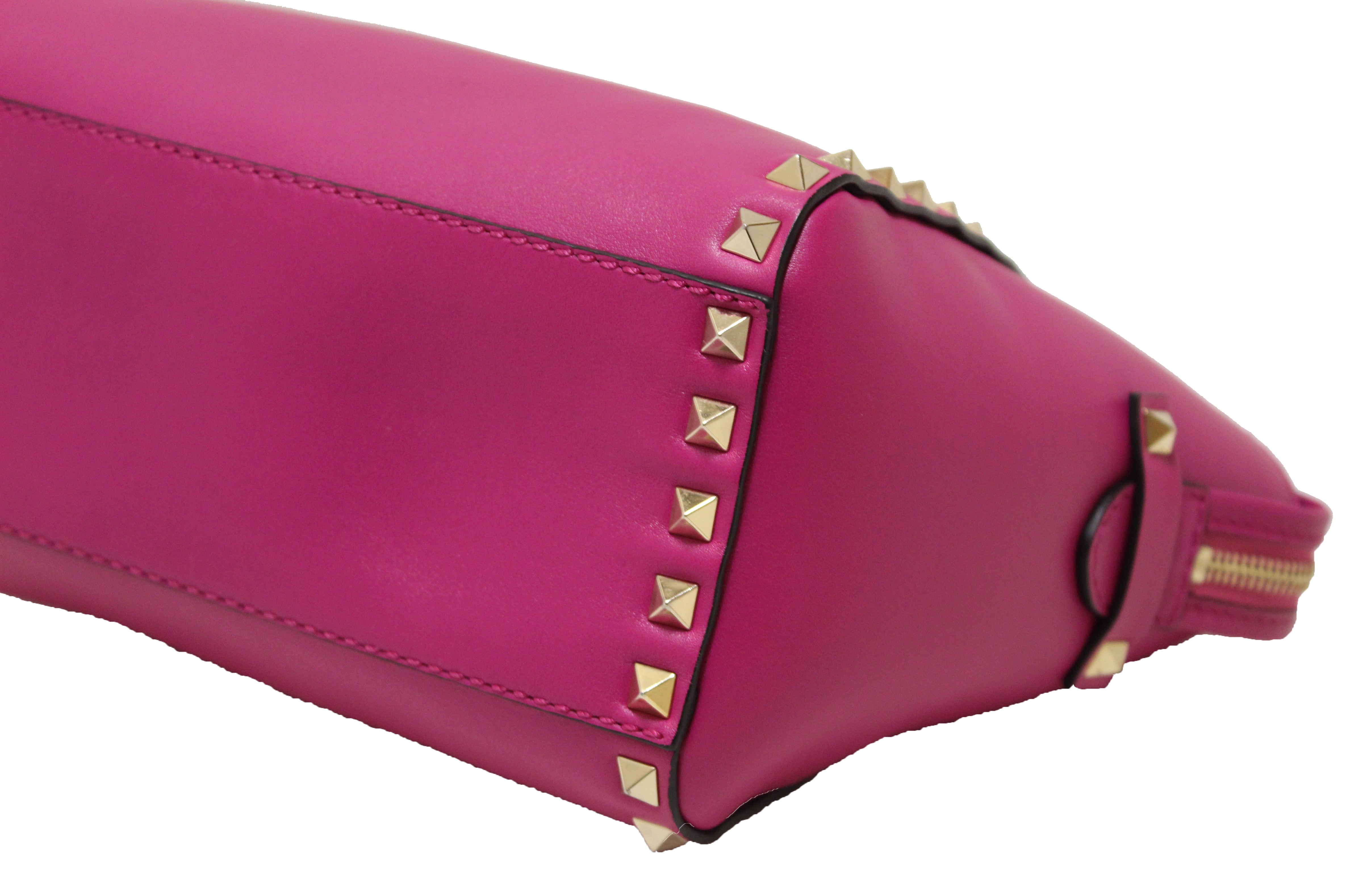 Valentino Pink Leather Mini Rockstud Backpack Valentino