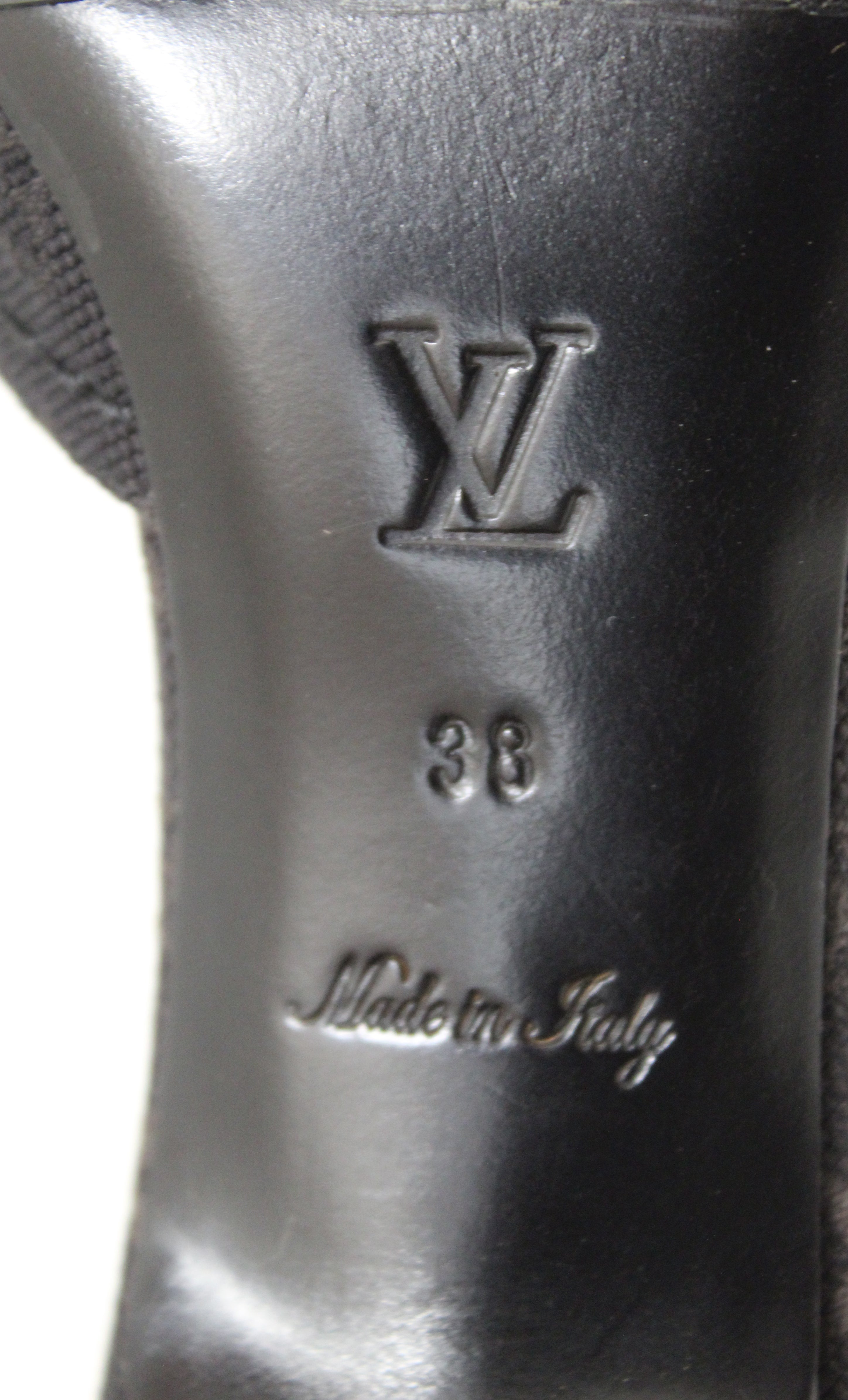 Authentic Louis Vuitton Black Monogram Denim Sandal 38