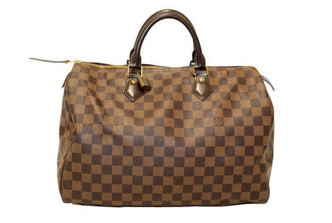 Authentic Louis Vuitton Damier Ebene Speedy 35 Handbag