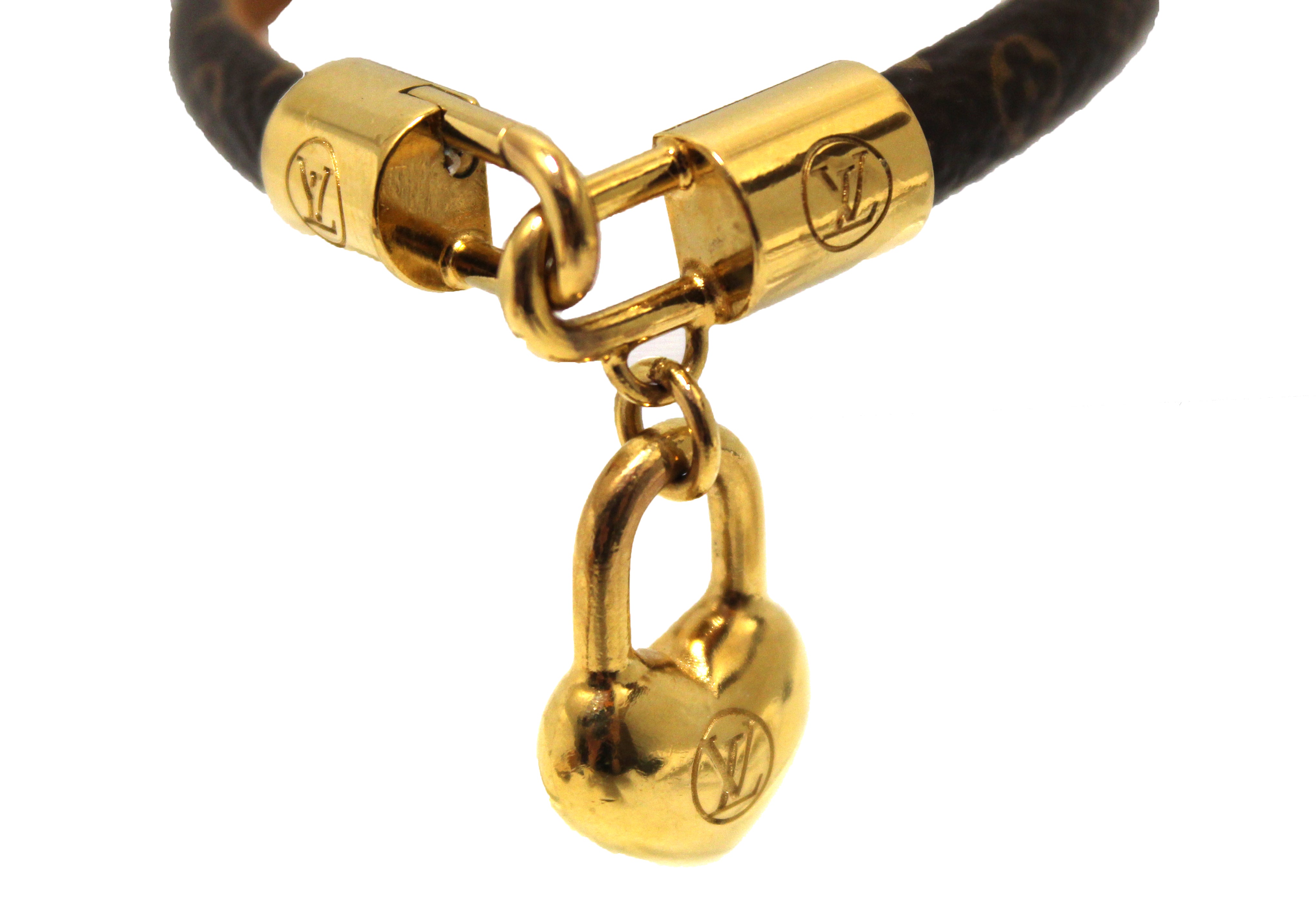 Authentic Louis Vuitton Nano Monogram Crazy In Lock Bracelet Size 17