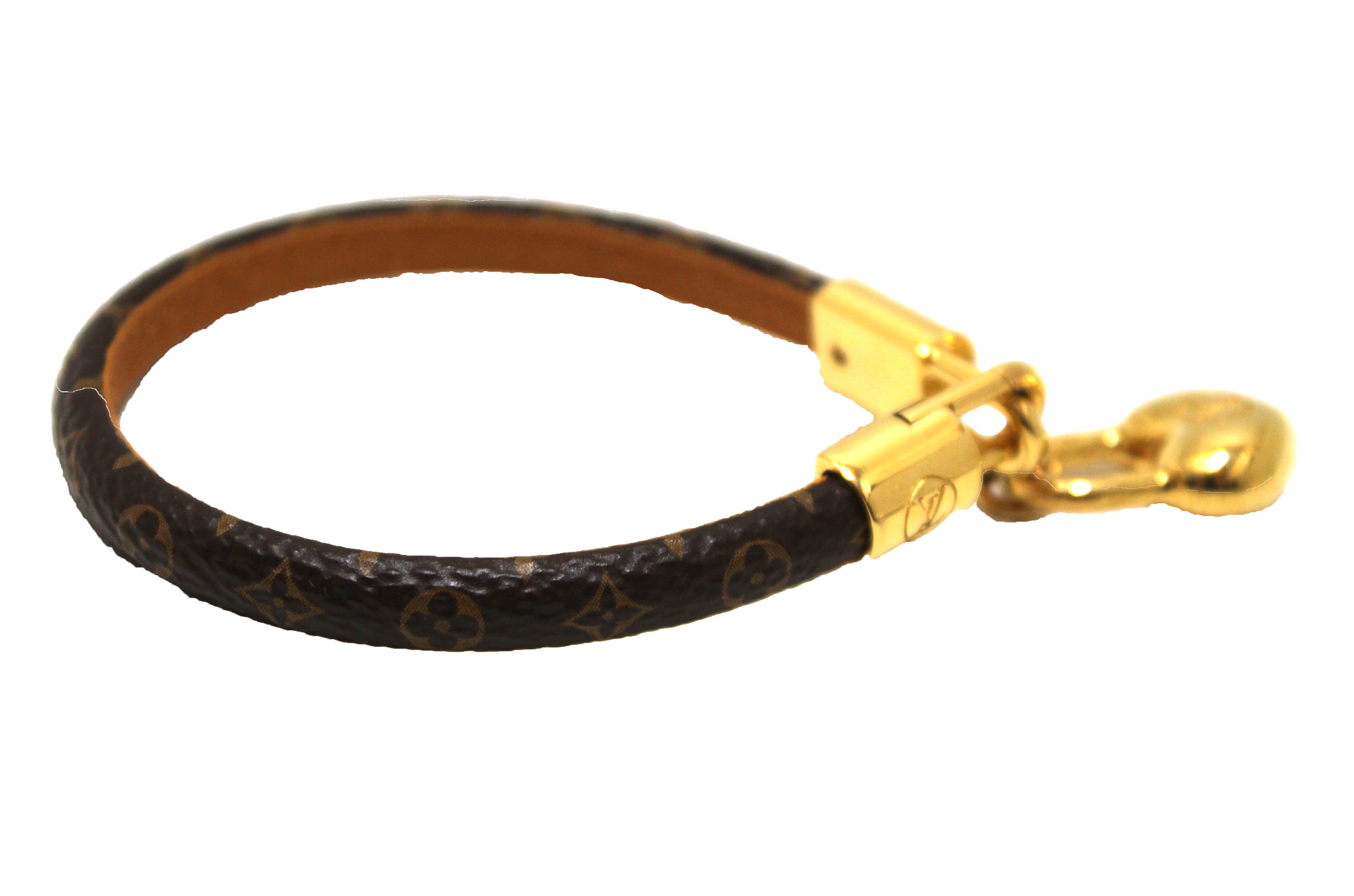 Louis Vuitton Crazy in Lock Charm Bracelet Brown Monogram. Size 17