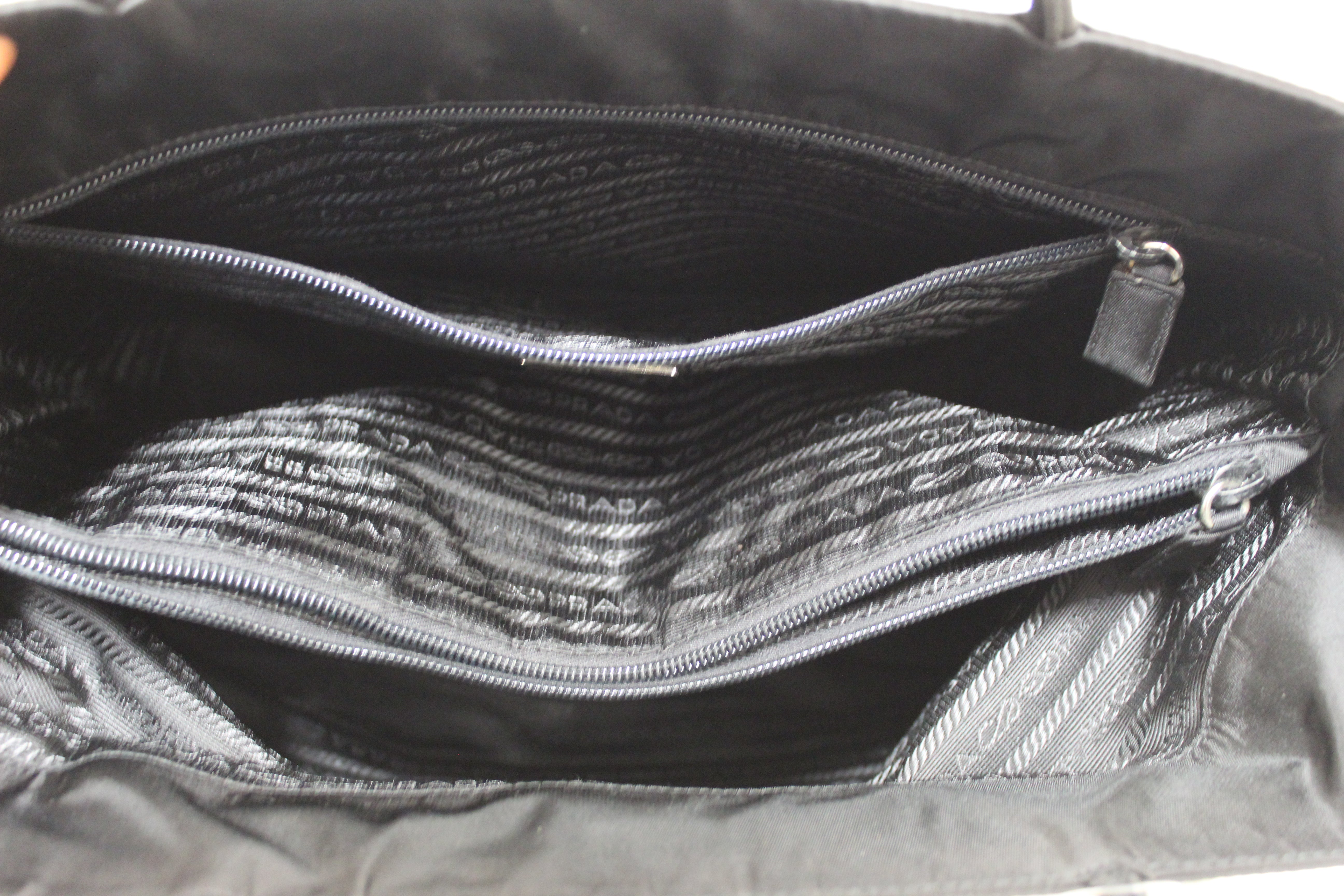 Authentic New Prada Black Nylon Tessuto Large Tote Shoulder Bag B4681