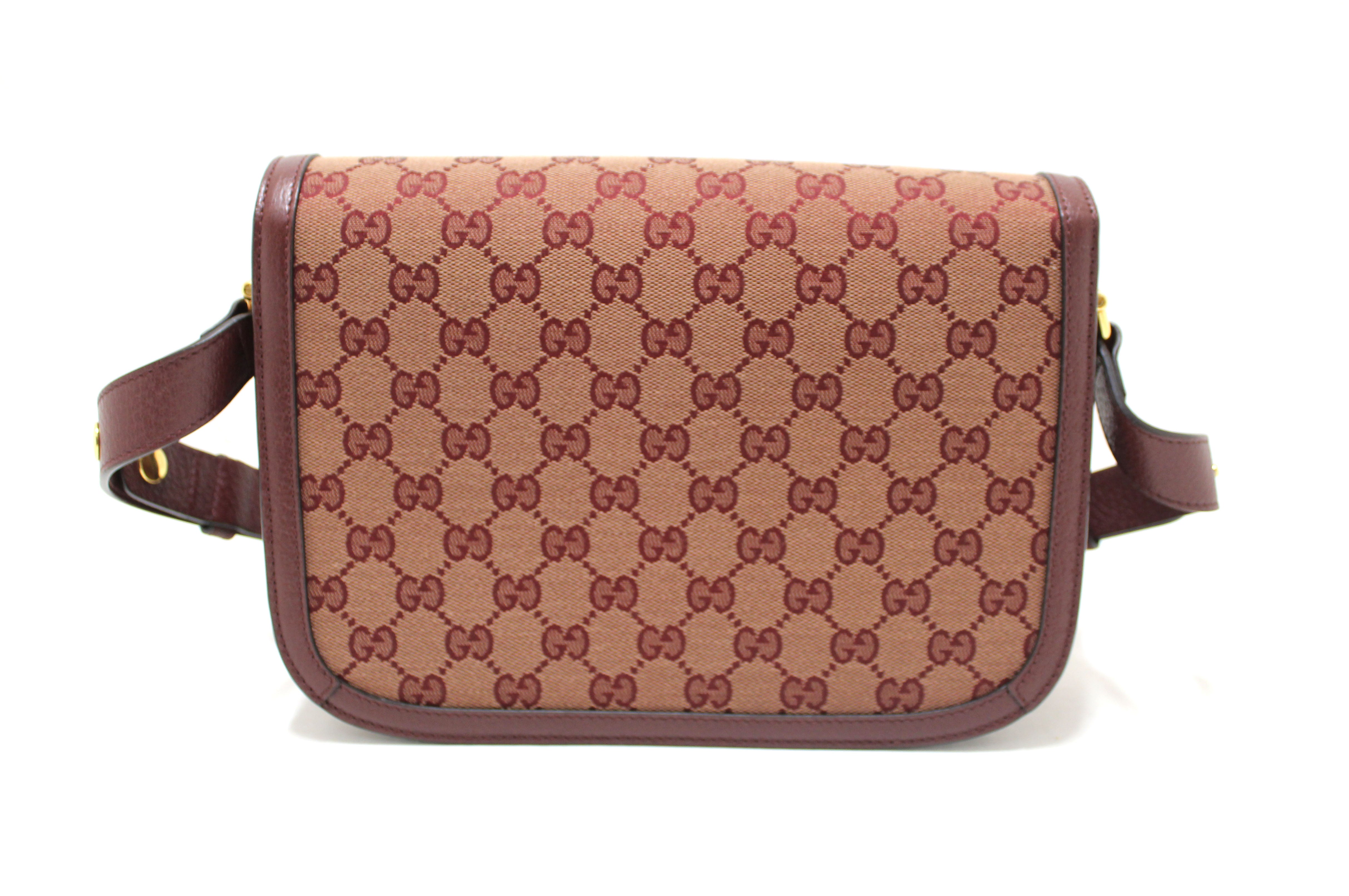 Gucci Brown/Beige GG Supreme Canvas and Leather Small Horsebit 1955 Shoulder  Bag Gucci