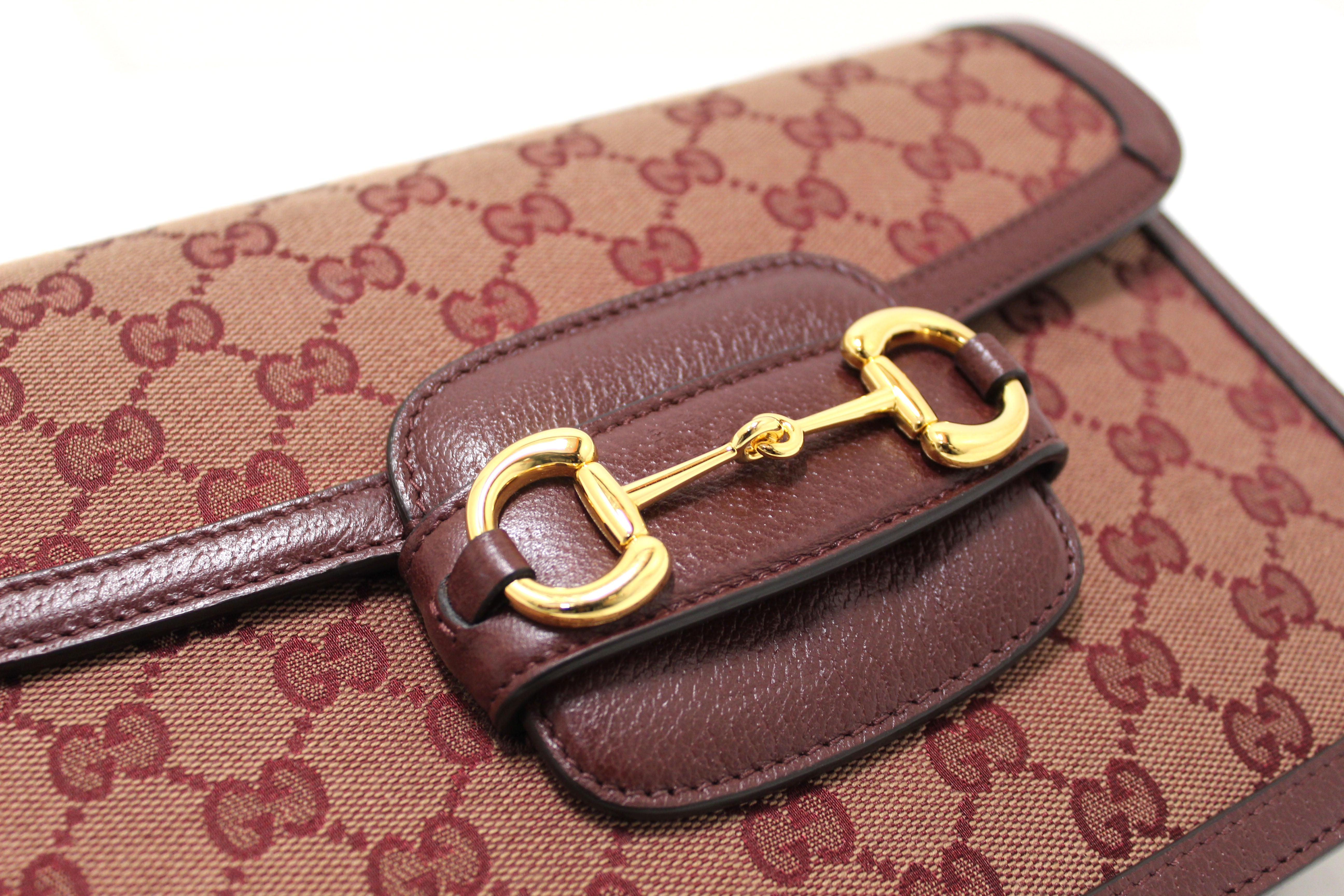 Authentic Gucci Burgandy Horsebit 1955 Shoulder Bag 602204 – Paris Station  Shop