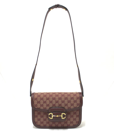 Authentic Gucci Burgandy Horsebit 1955 Shoulder Bag 602204
