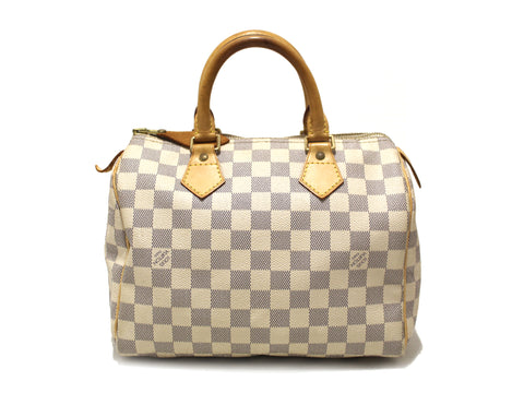 Authentic Louis Vuitton Damier Azur Canvas Speedy 25 Handbag