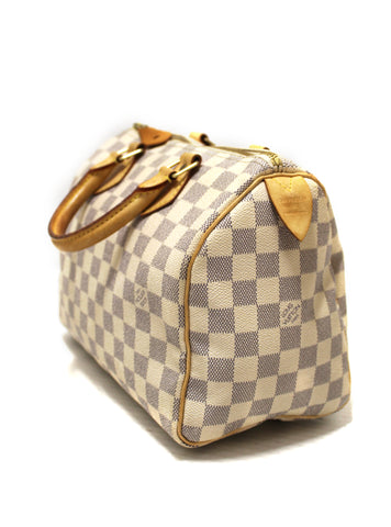 Authentic Louis Vuitton Damier Azur Canvas Speedy 25 Handbag