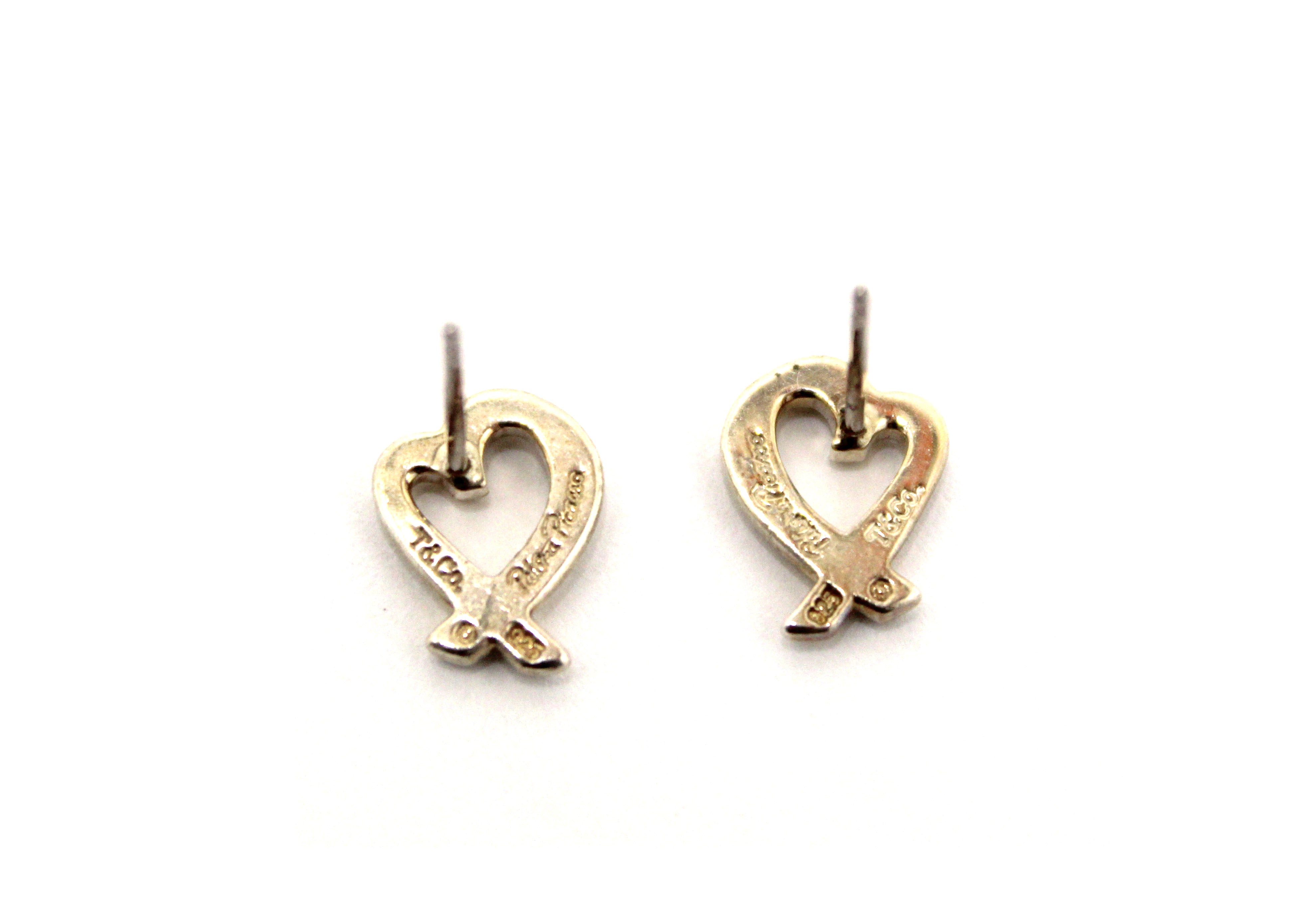 Authentic Tiffany & Co. Sterling Silver 925 Picasso Heart Earrings