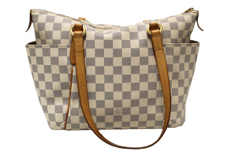 Authentic Louis Vuitton Damier Azur Totally PM Shoulder Tote Bag