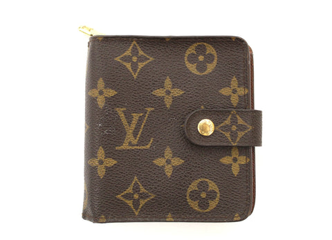 Authentic Louis Vuitton Classic Monogram Canvas Medium Compact Wallet