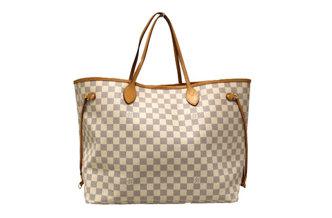 Authentic Louis Vuitton Damier Azur Neverfull GM Tote Shoulder Bag