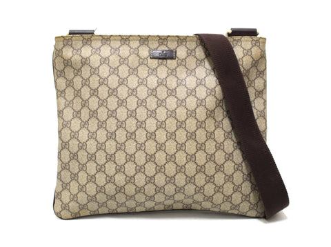 Authentic Gucci GG Monogram Coated Canvas Medium Messenger Bag 201446