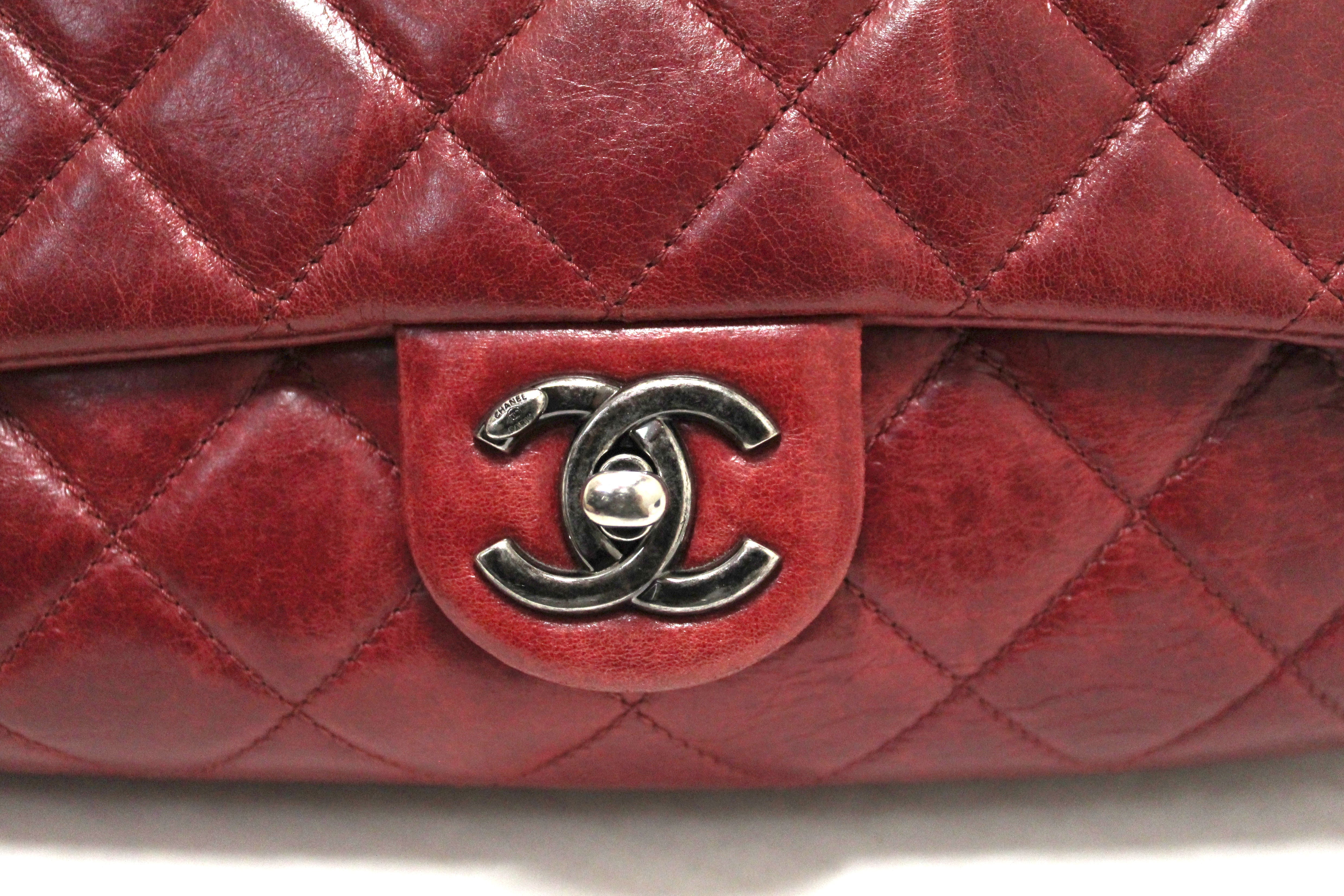 Chanel Red Mini Classic Lambskin Rectangular Single Flap Chanel | TLC