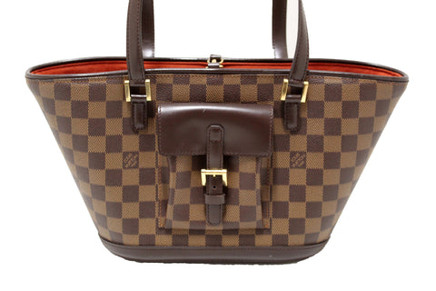 Authentic Louis Vuitton Damier Ebene Manosque PM Shoulder Tote