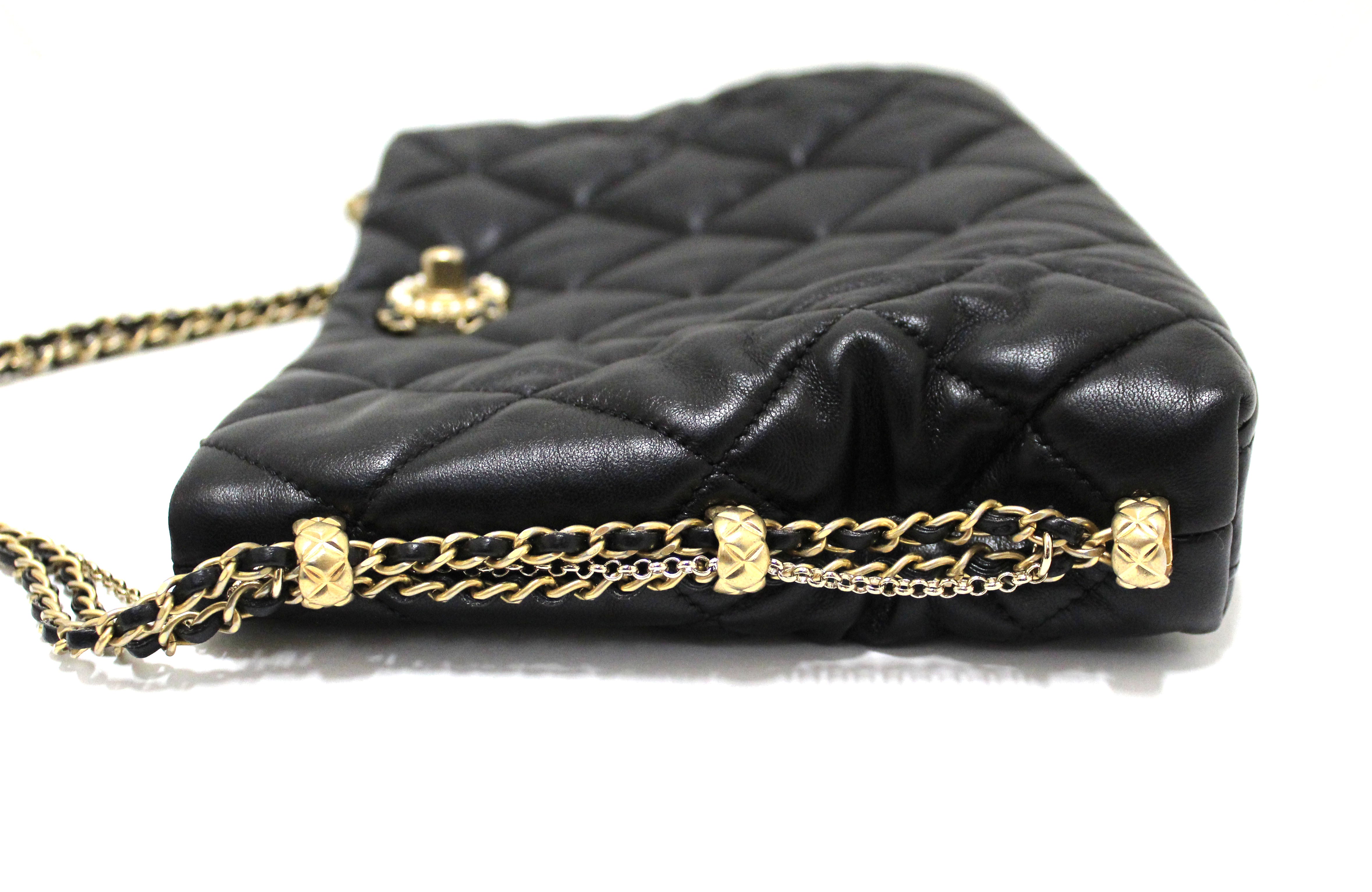 Chanel Black Quilted Leather Large Chain Me Hobo Chanel