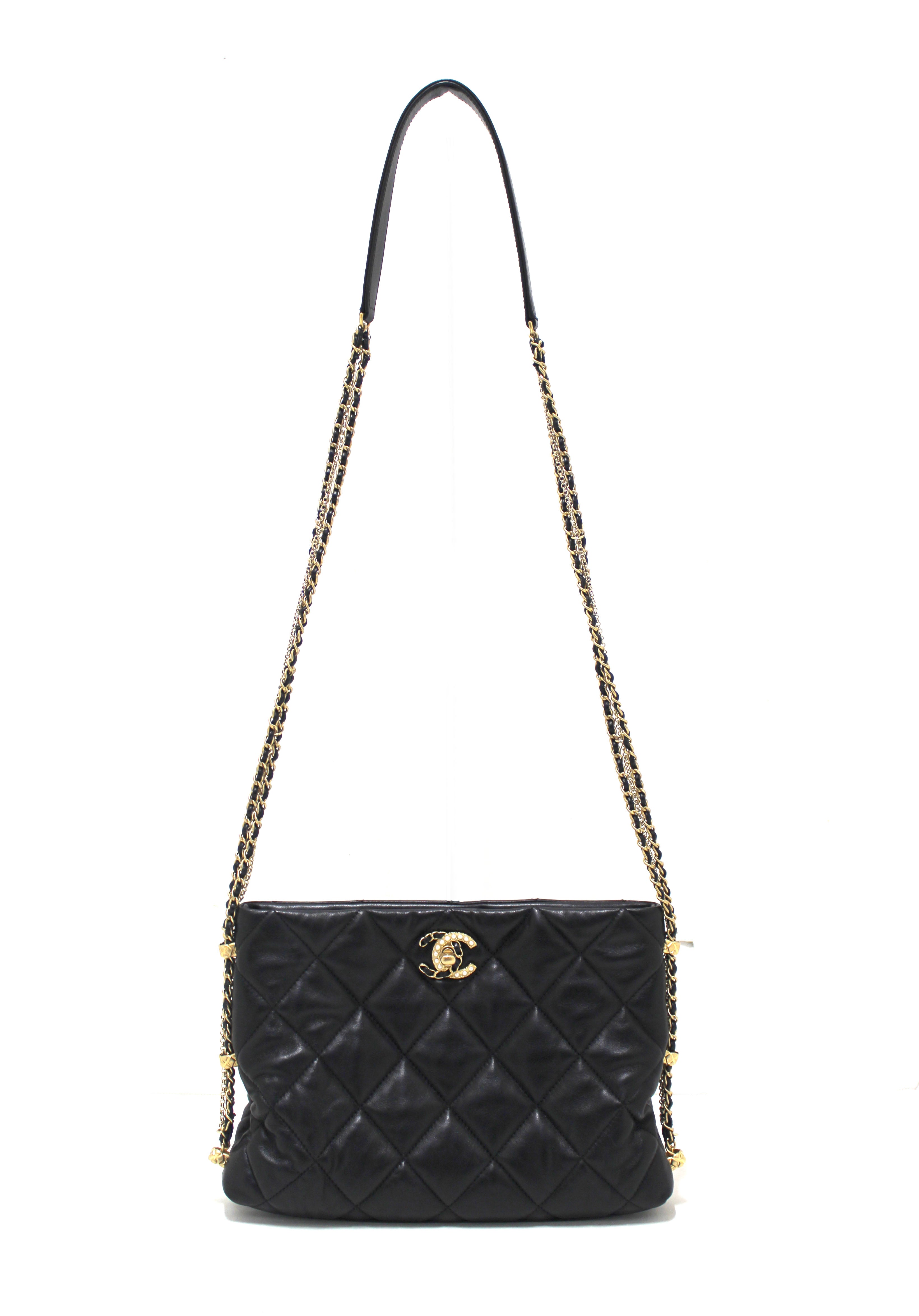 Authentic Chanel Black Lambskin Quilted Crush on Chains Hobo Bag – Paris  Station Shop