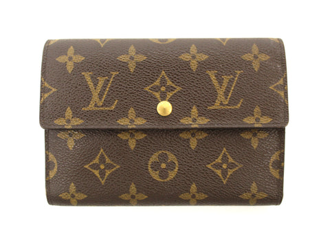 Authentic Louis Vuitton Classic Monogram Tresor Porte Etui Papiers Tri-Fold Wallet