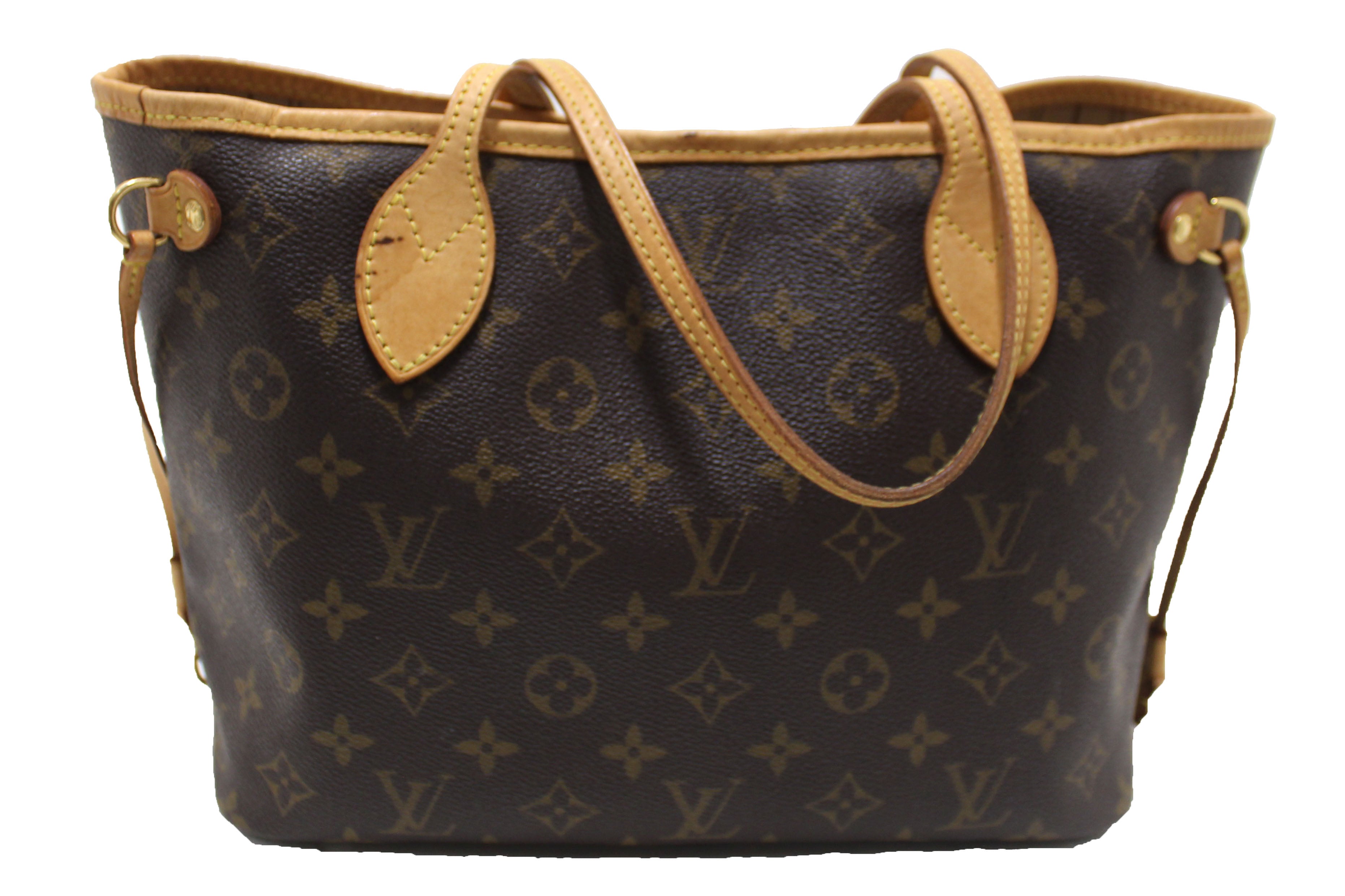 Authentic Louis Vuitton Classic Monogram Neverfull PM Tote Shoulder Bag