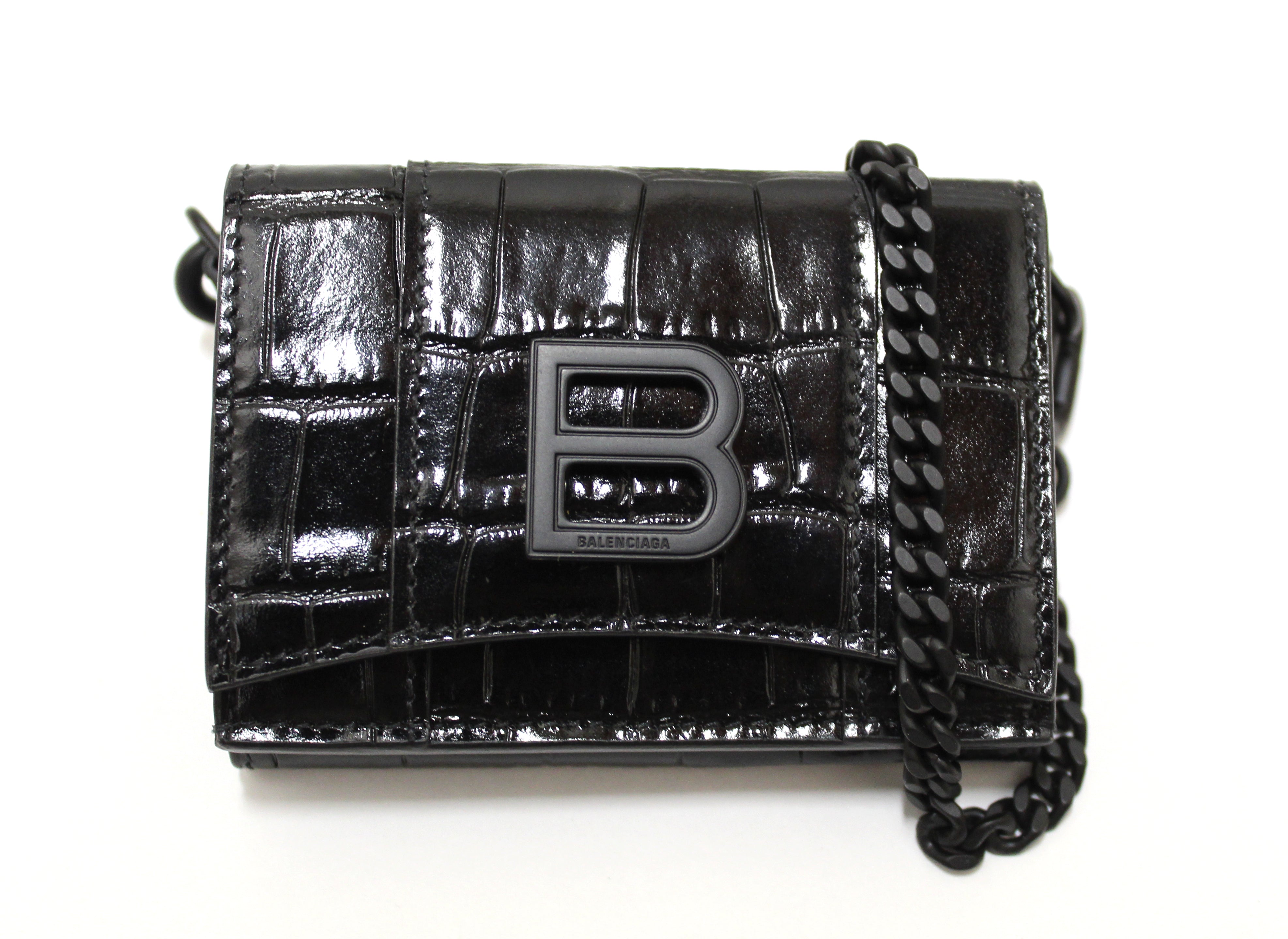 Balenciaga Hourglass Wallet on Chain Bag in Dark Grey