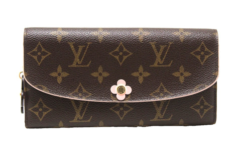 Authentic Louis Vuitton Monogram Canvas Morning Bloom Flower Emilie Long Wallet