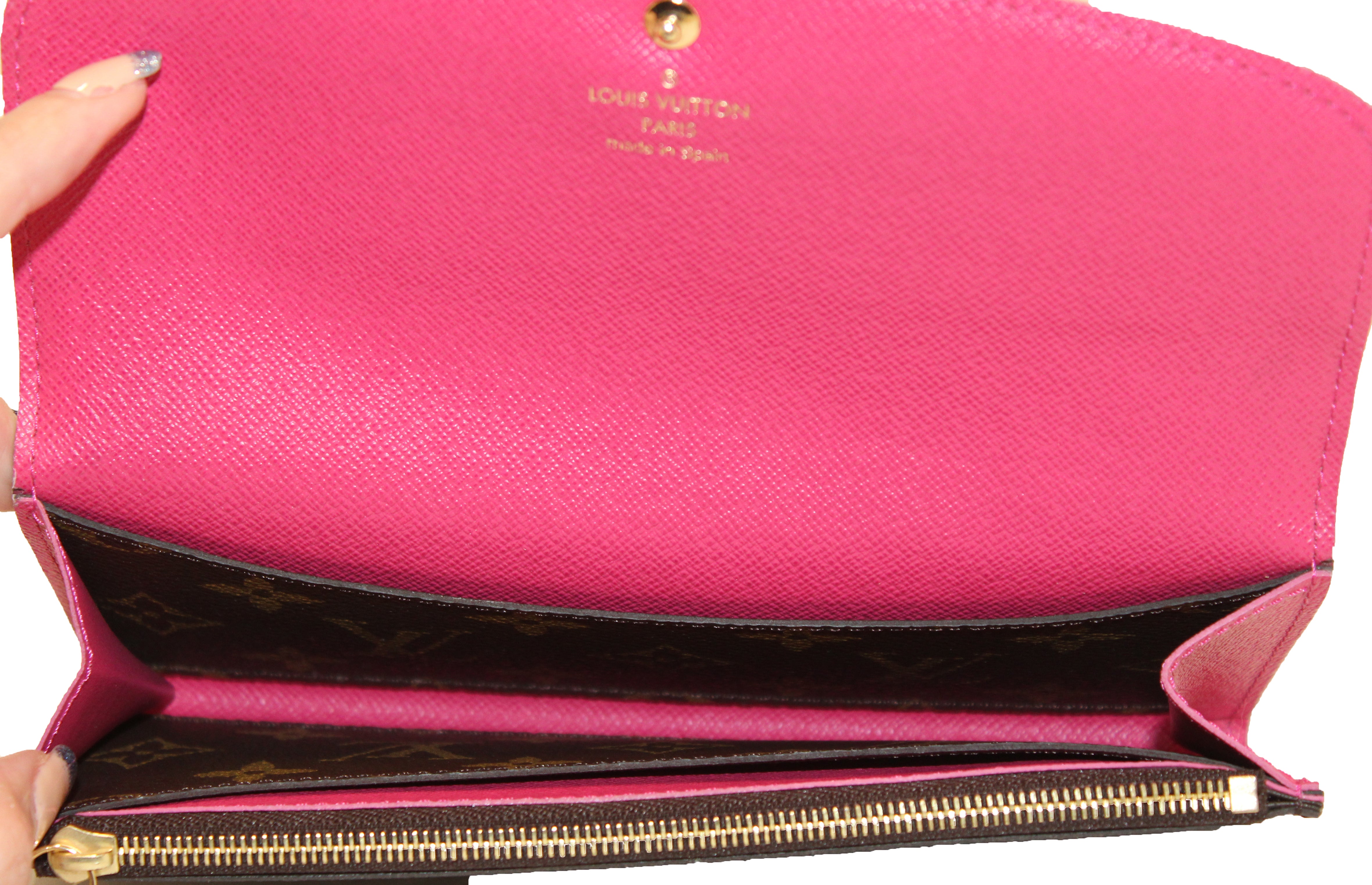 Pre-owned Louis Vuitton Emilie Bloom Flower Wallet Pink Monogram