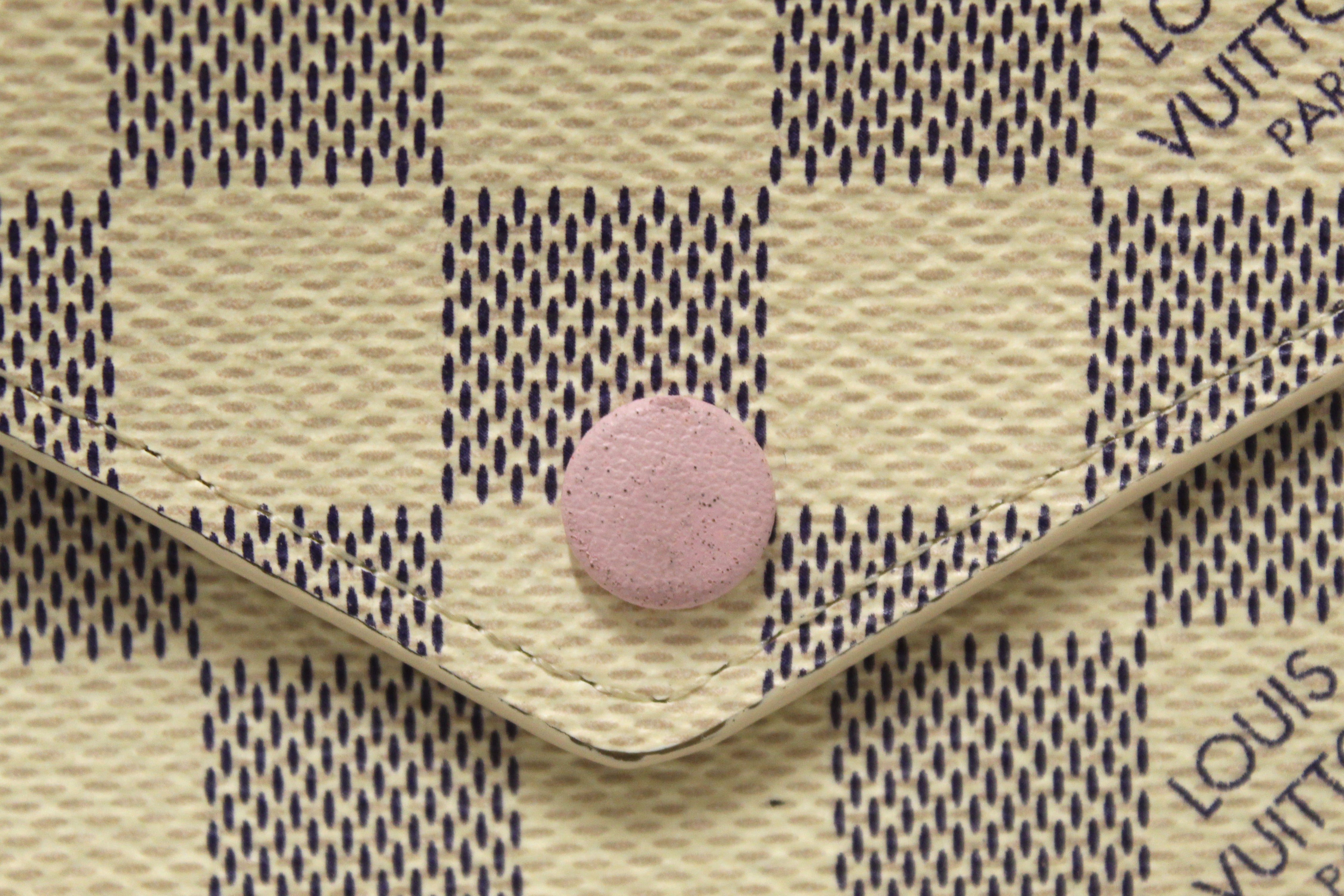 Authentic Louis Vuitton Damier Azur Rose Ballerine Pink Victorine Wallet