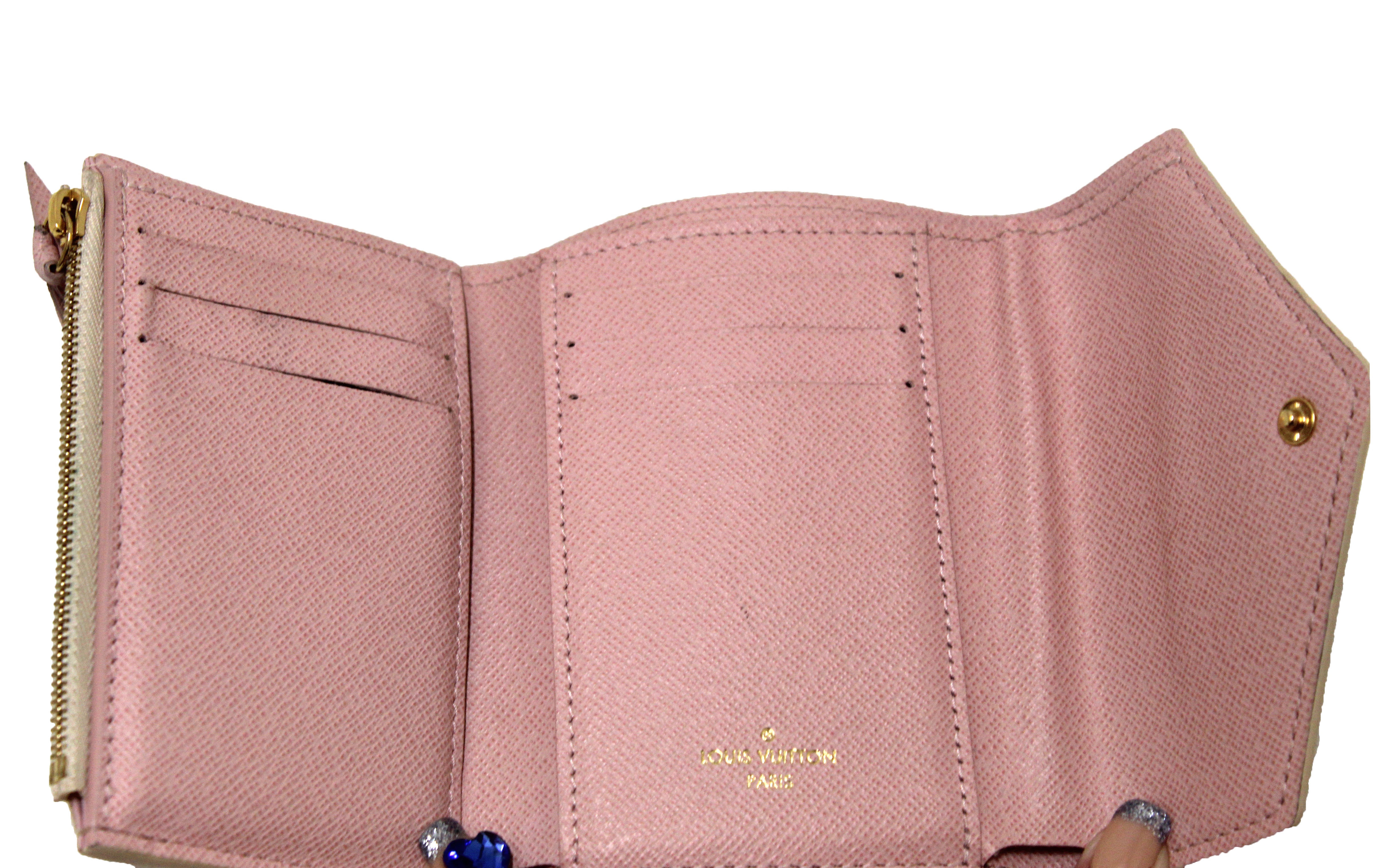 Authentic NEW Louis Vuitton Damier Azur Rose Ballerine Pink Victorine Wallet  – Italy Station