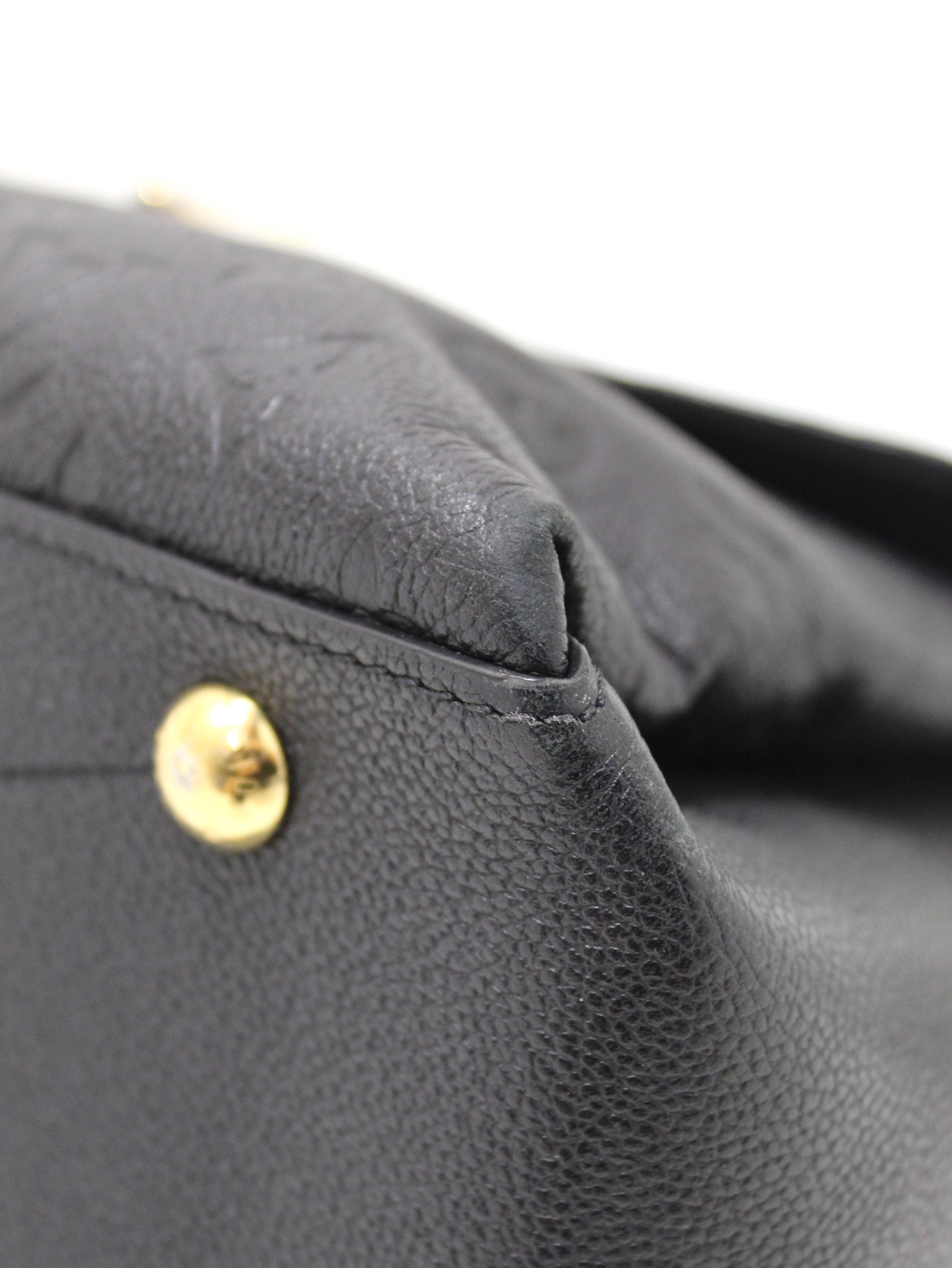 Authentic Louis Vuitton Black Monogram Empreinte Leather George MM Bag