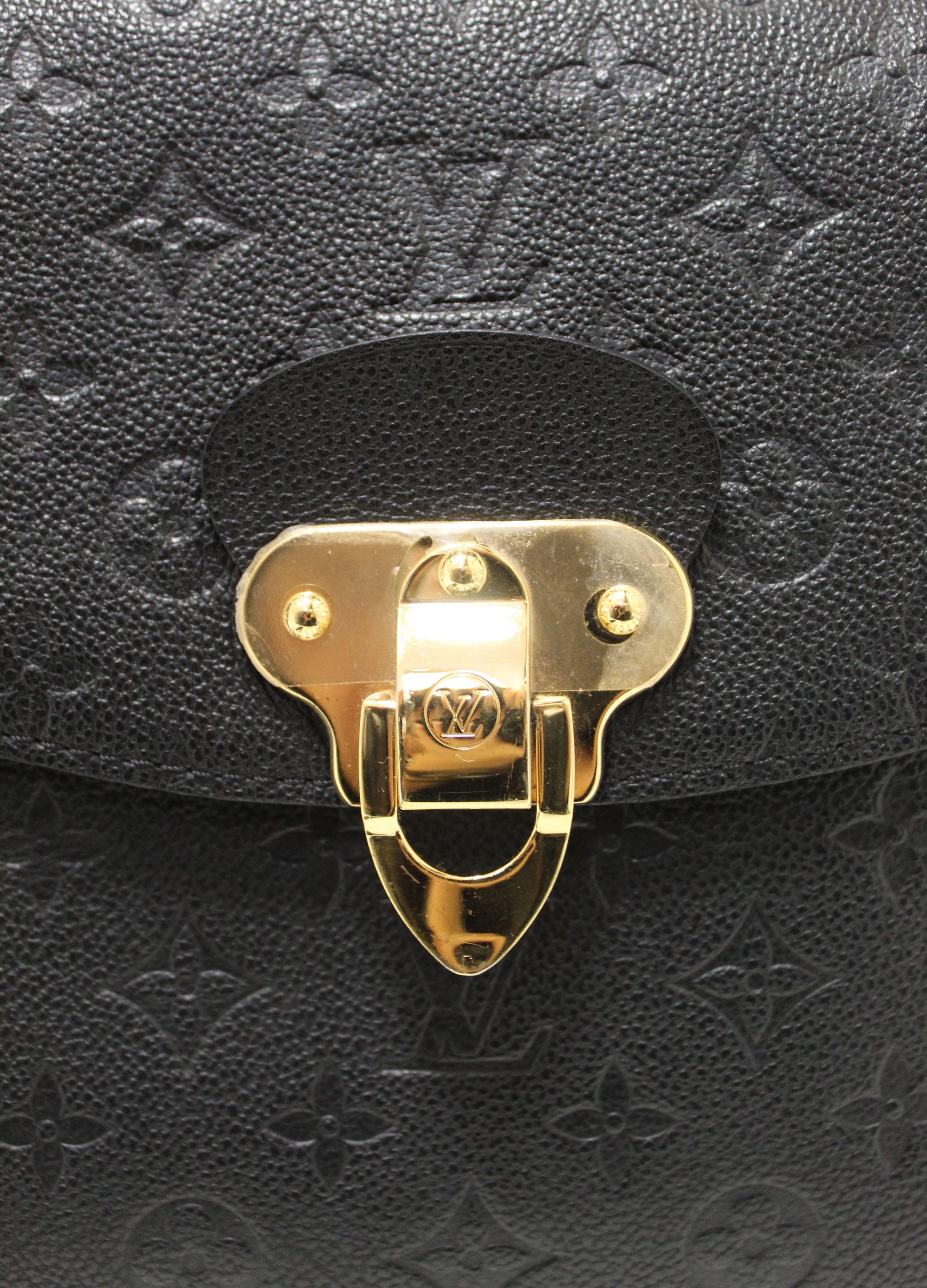 Authentic Louis Vuitton Black Monogram Empreinte Leather George MM Bag