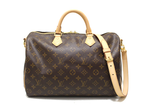 Authentic Louis Vuitton Classic Monogram Speedy 35 Bandouliere Bag