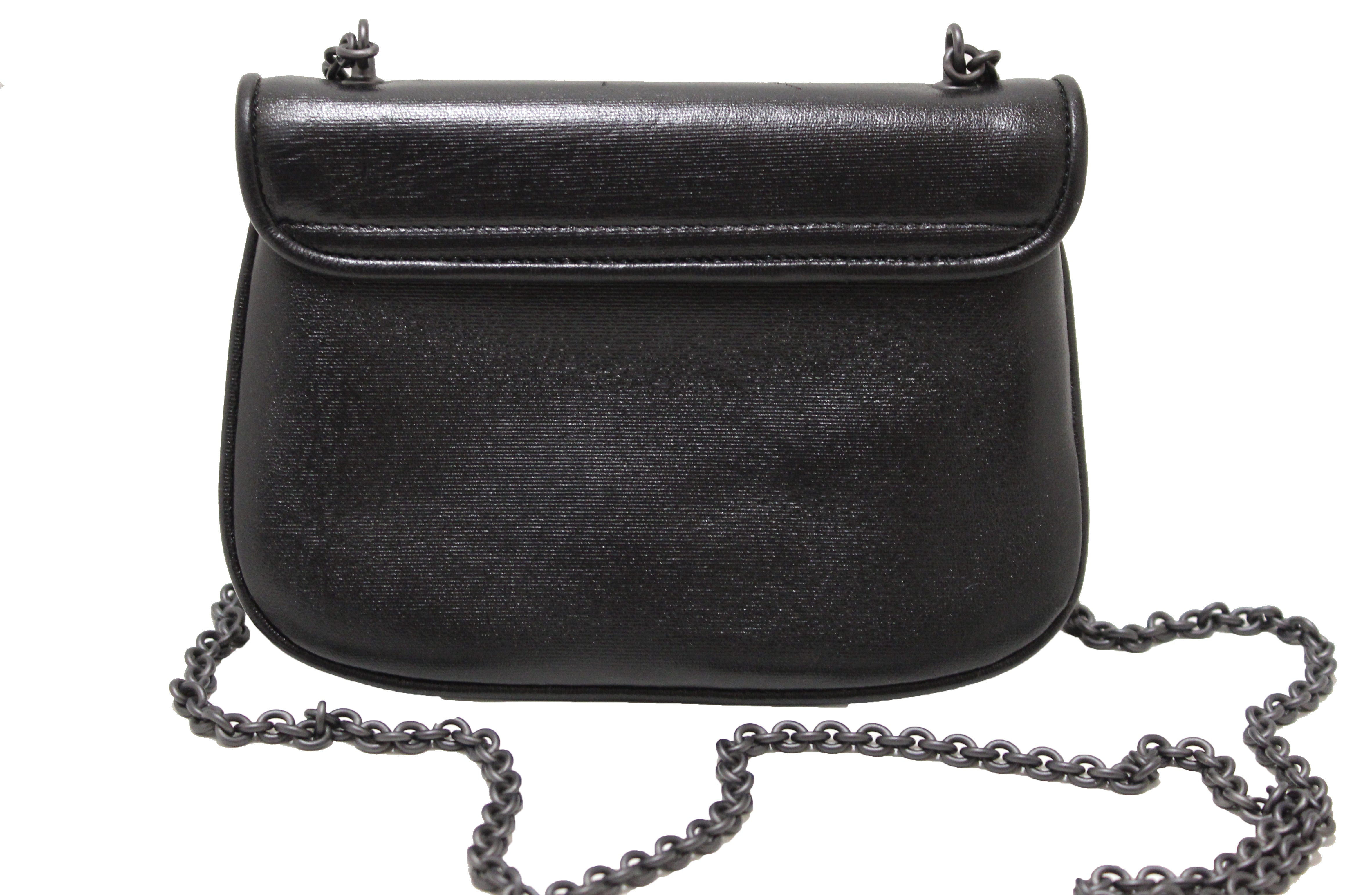 Bottega Veneta Black Intrecciato Leather Mini Flap Chain Crossbody Bag at  1stDibs