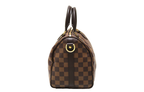 Authentic Louis Vuitton Damier Ebene Speedy 25 Bandouliere Bag