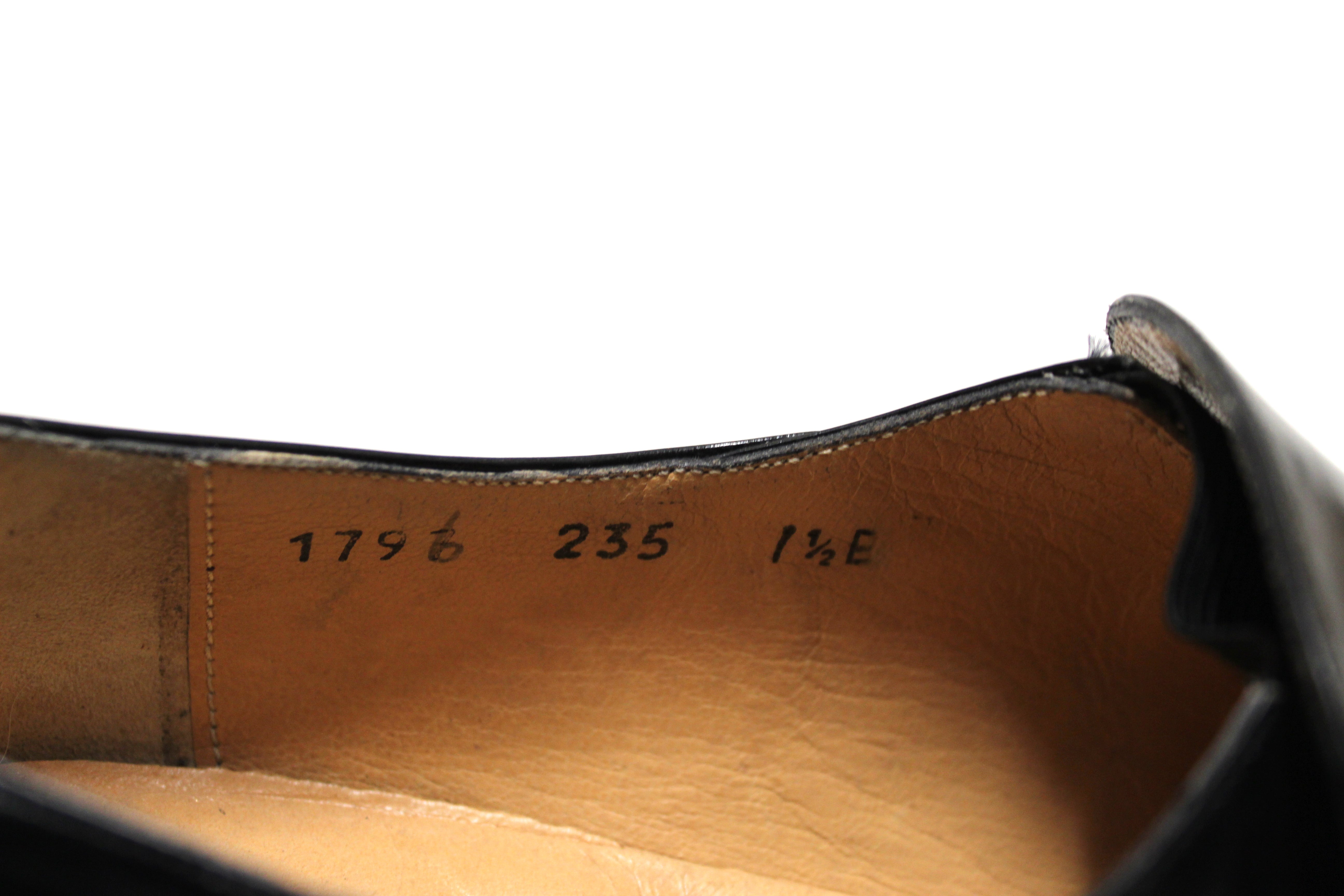 Authentic Salvatore Ferrgamo Men's Black Calf Leather Loafer Dress Shoes size 7.5