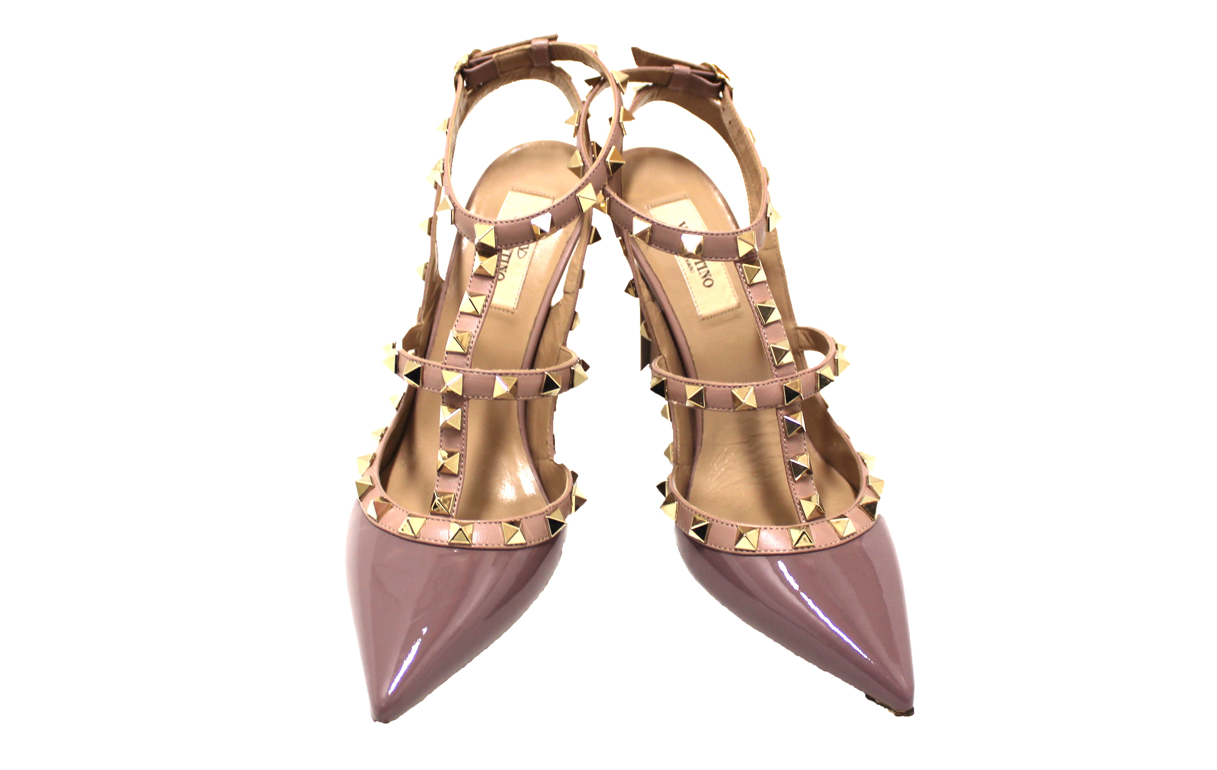 Authentic Valentino Garavani Purple Patent Leather Rockstud Ankle