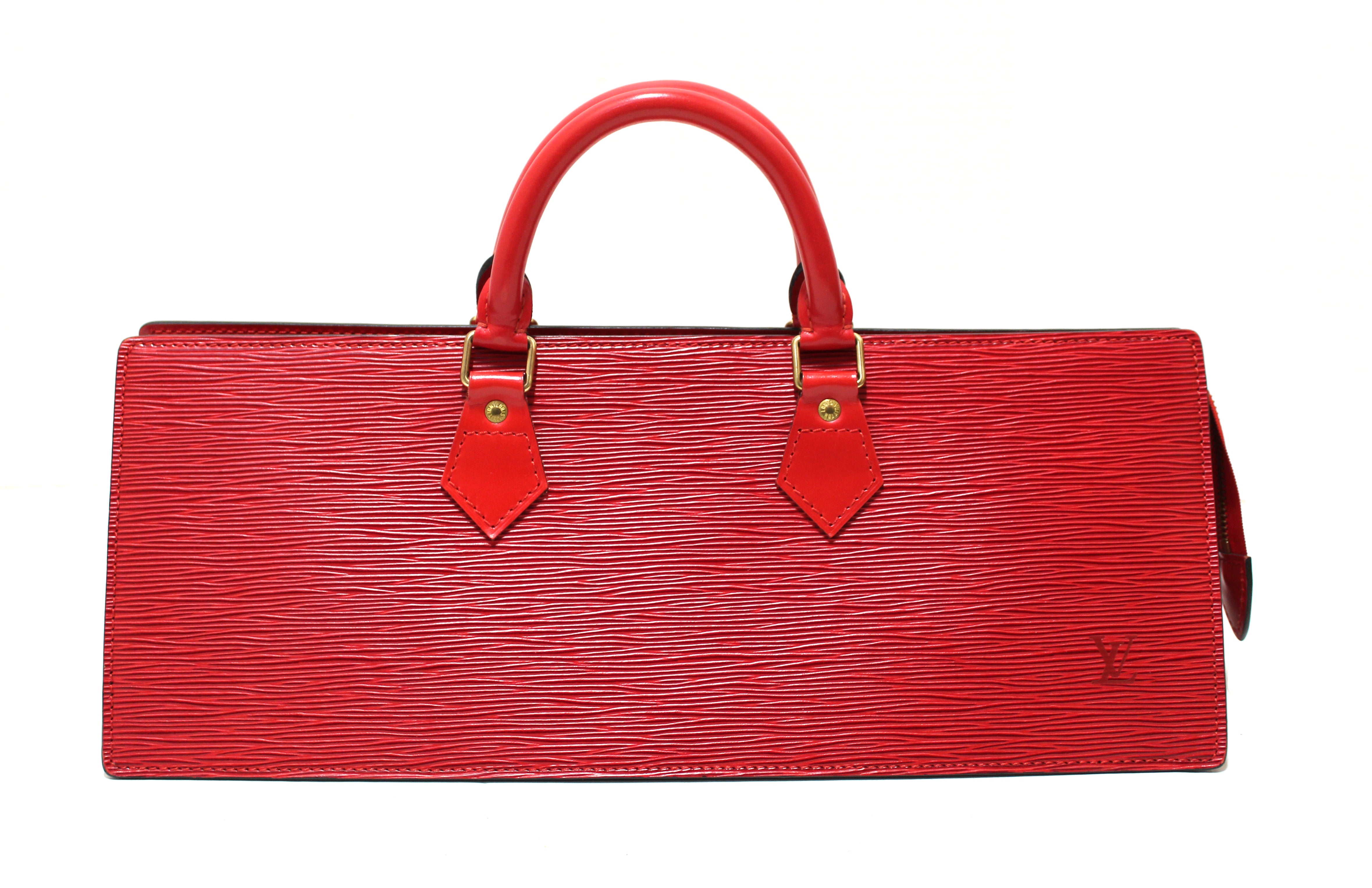 Louis Vuitton Clear Red EPI Plage Translucent Pochette Accessories Wristlet 3LVS1215