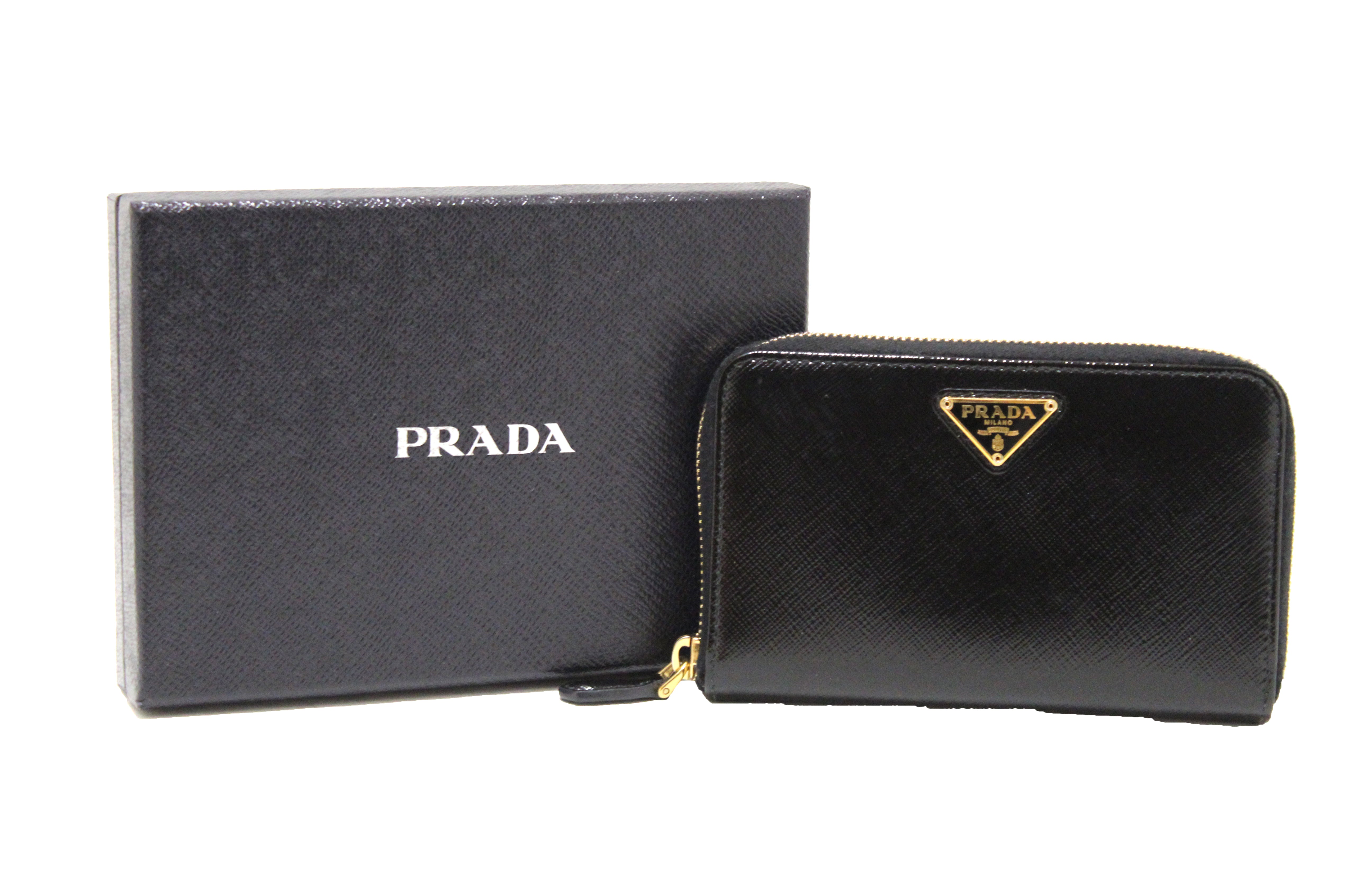 Wallet On Chain Saffiano Leather Black Prada sur FORZIERI