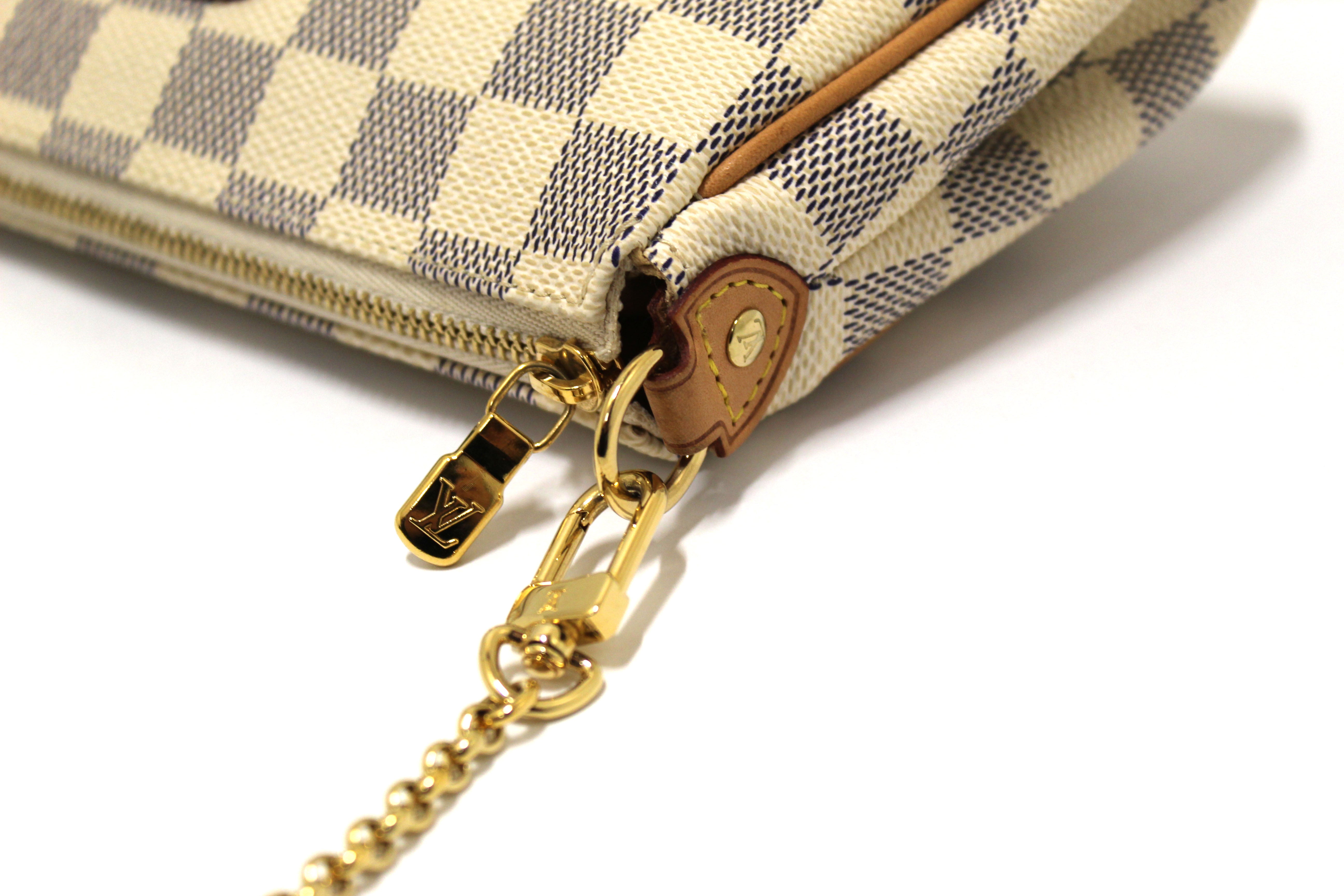 Louis Vuitton White Damier Azur Canvas Eva Chain Shoulder Bag